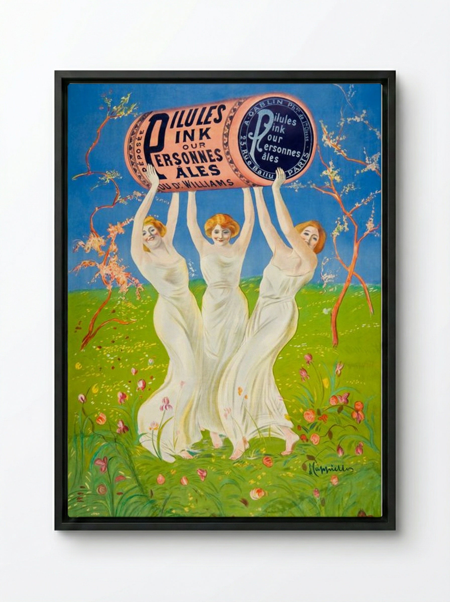 Pillules Ink Our Personnes Ales - Henri Thiriet - Framed Canvas Black