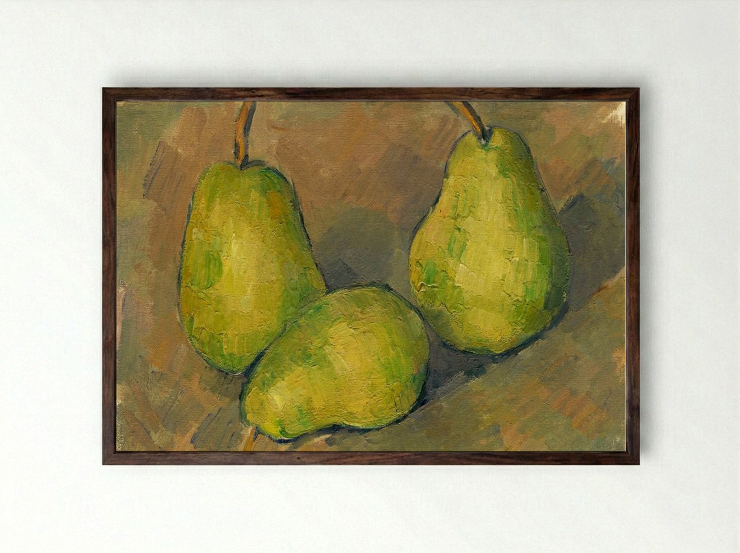 Three Pears - Paul Cézanne - Framed Print Dark Wood