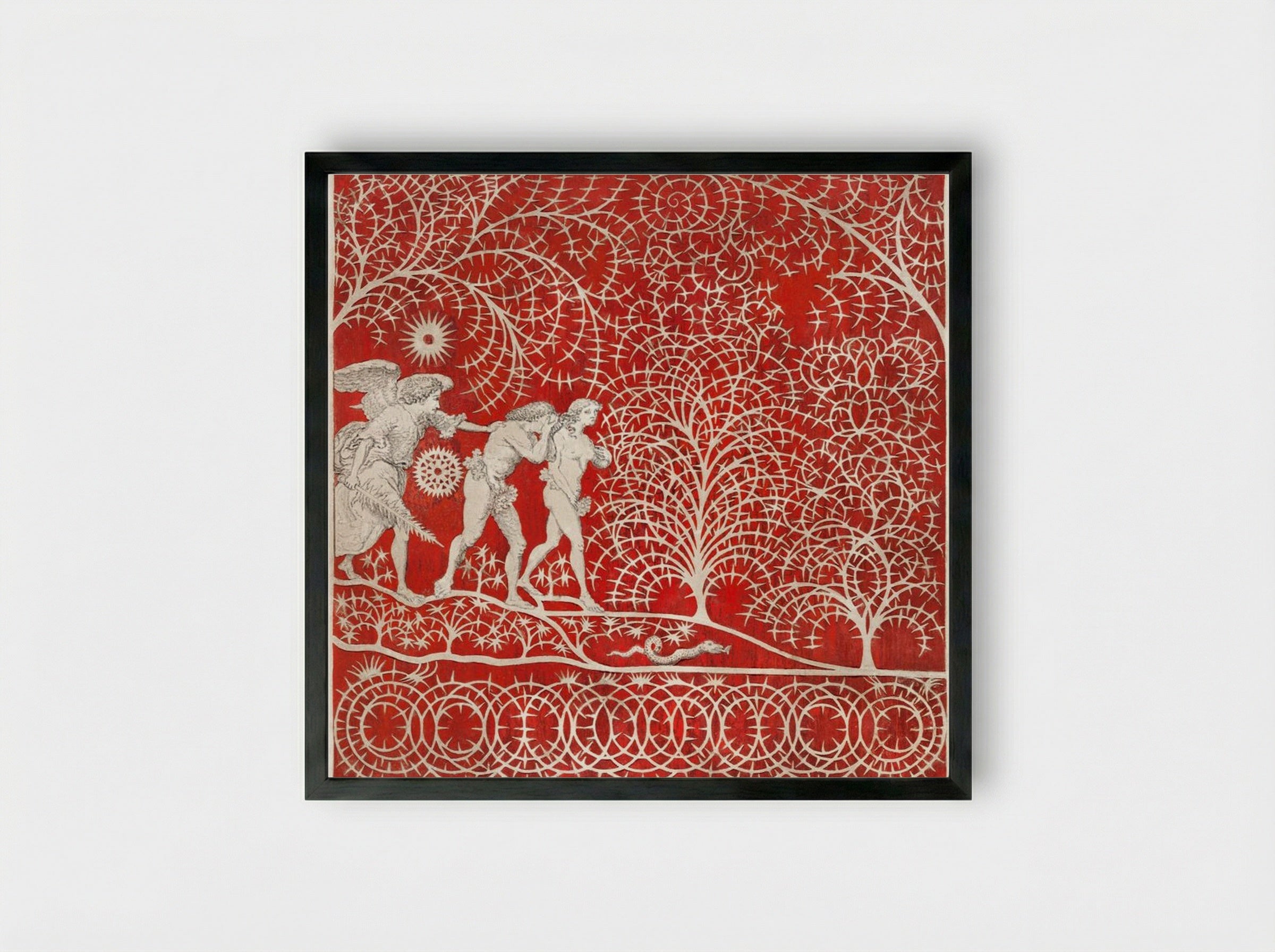 The Expulsion from Eden - Fine Art Print - Framed Print Black