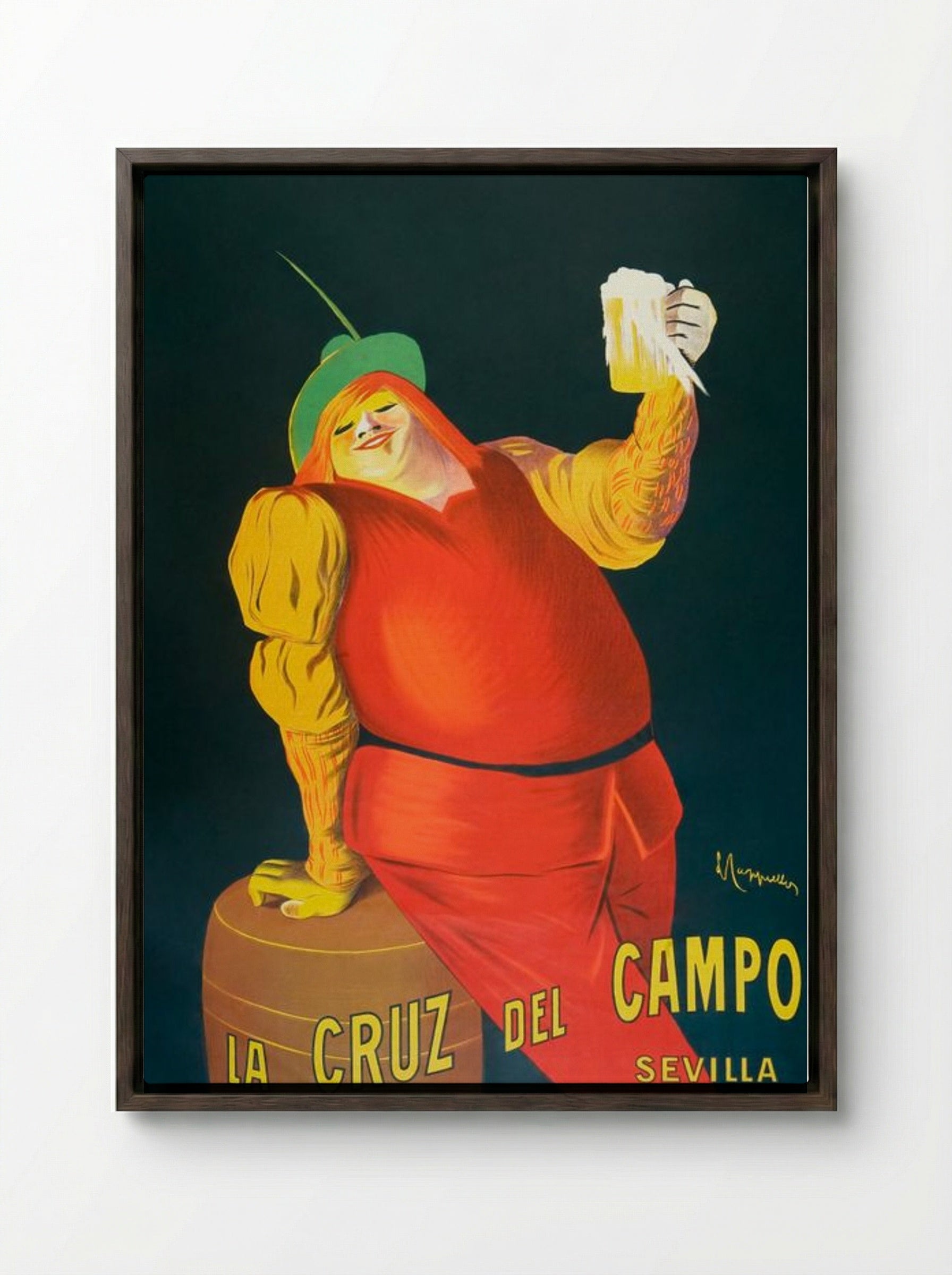 La Cruz del Campo Beers, Sevilla - Leonetto Cappiello - Framed Canvas Dark Wood