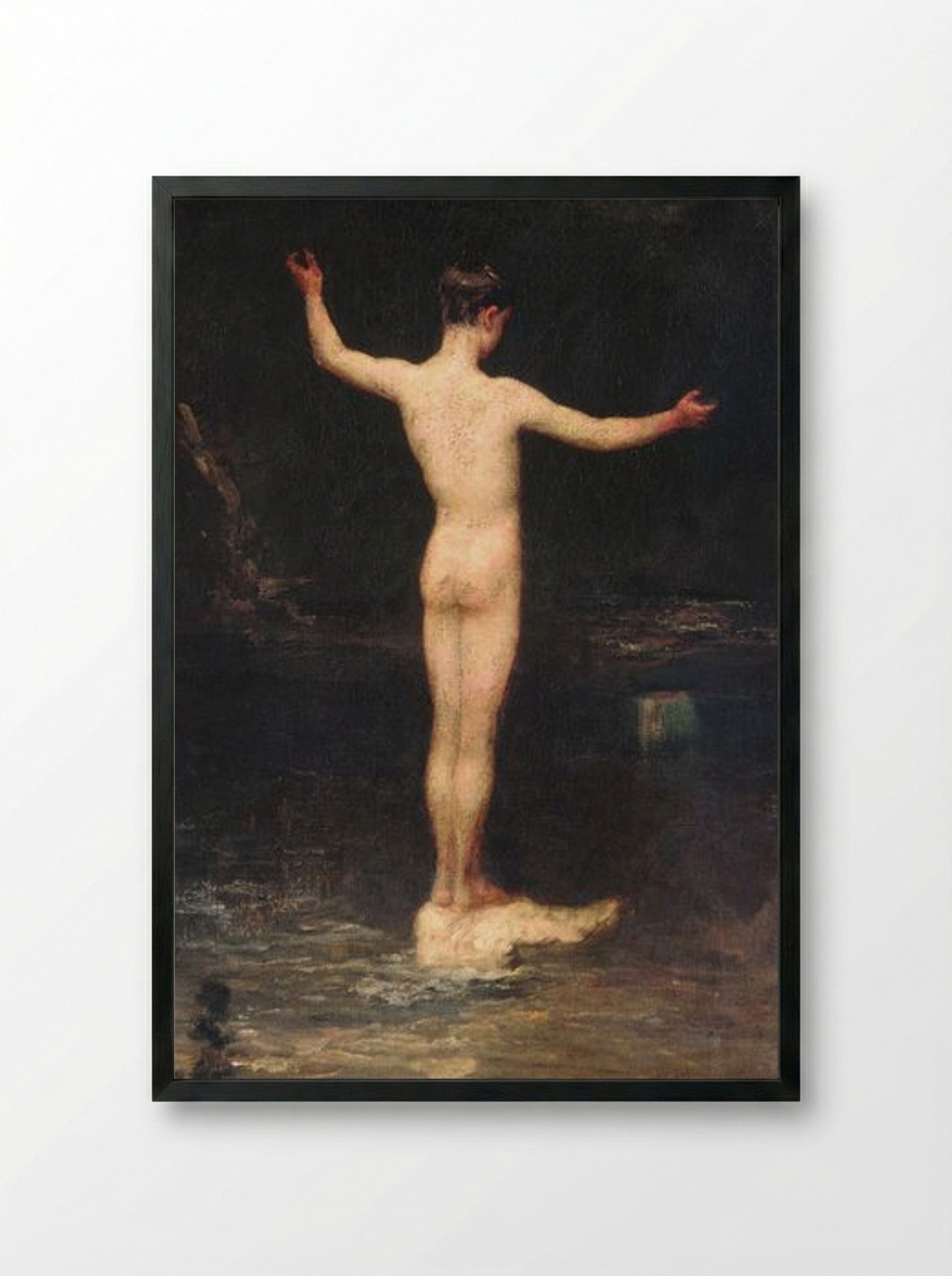 The Bathers - William Morris Hunt - Framed Print Black