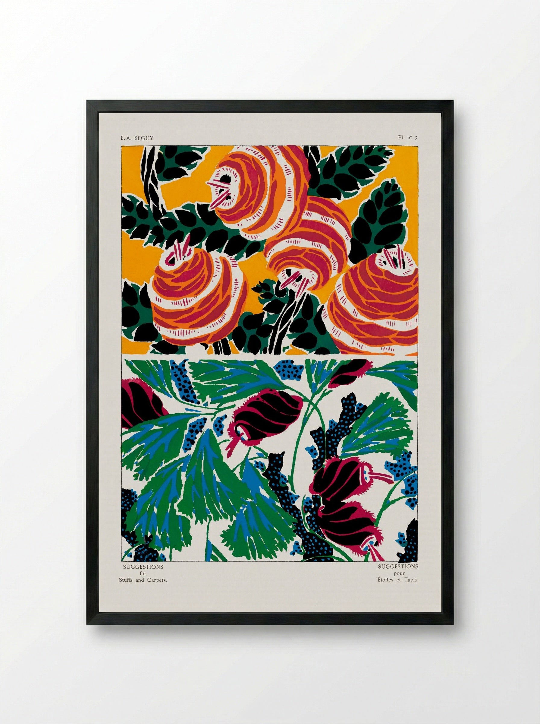 Suggestions pour Étoffes et Tapis, Plate No. 3 - Émile-Allain Séguy - Framed Print Black