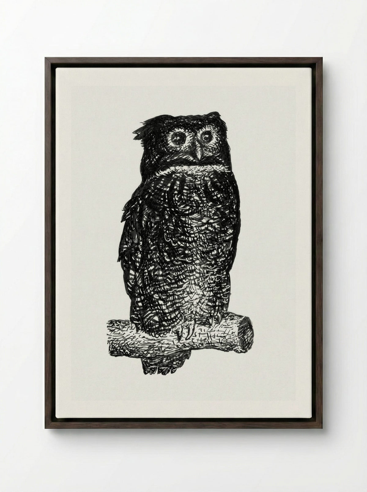 Owl - Leo Gestel - Framed Canvas Dark Wood
