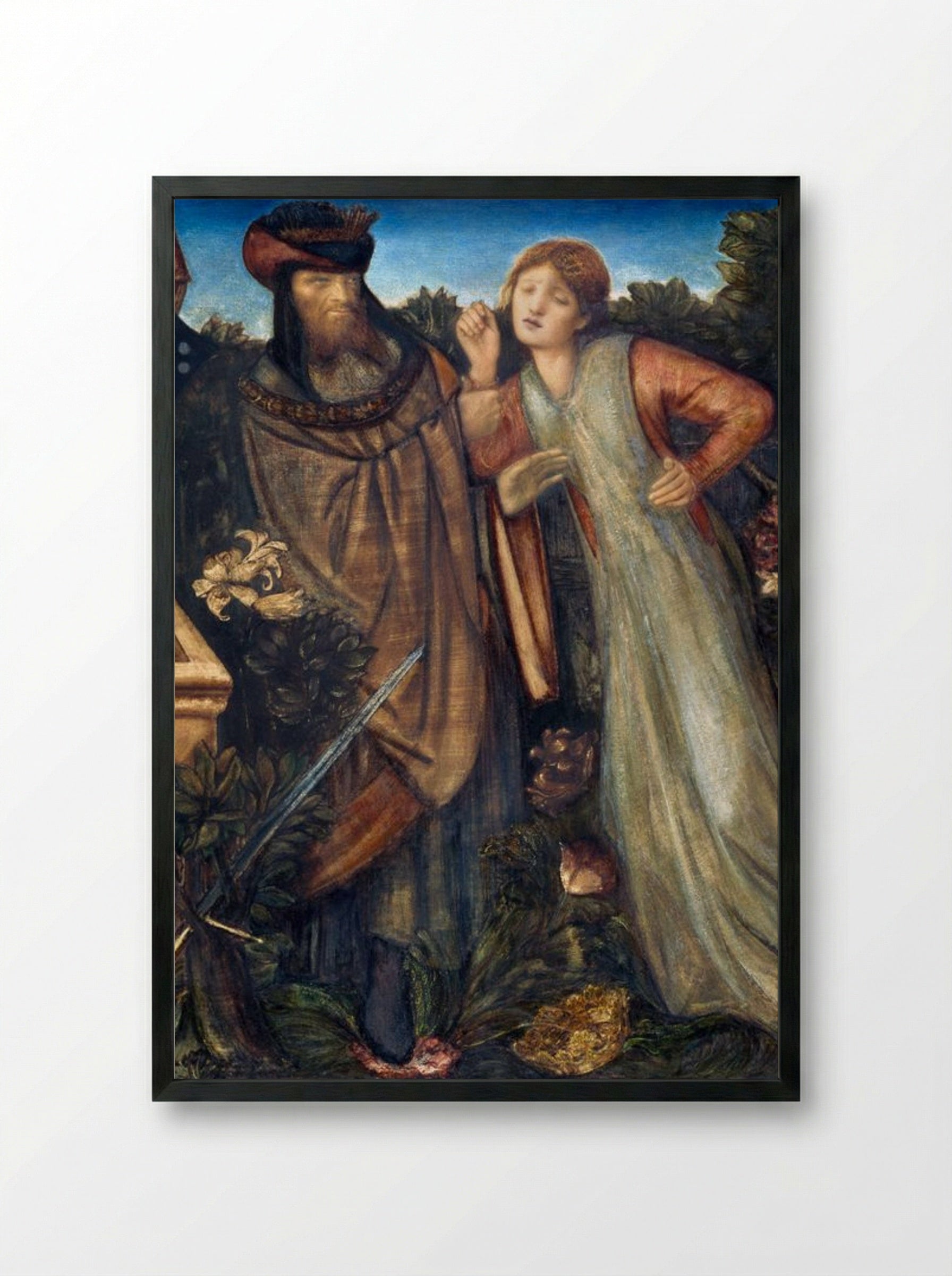 King Mark and La Belle Iseult - Edward Burne-Jones - Framed Print Black