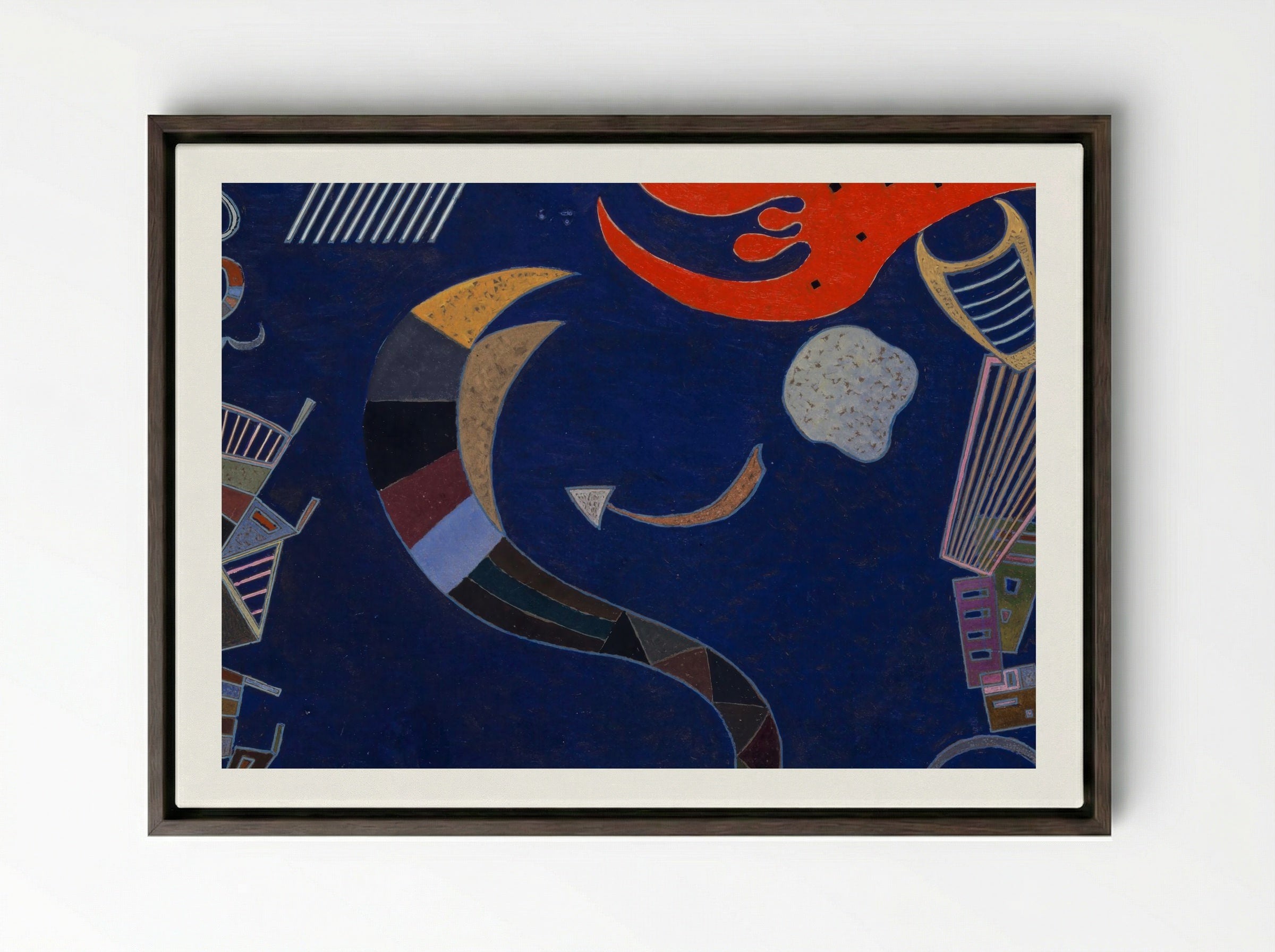 La flèche - Wassily Kandinsky - Framed Canvas Dark Wood