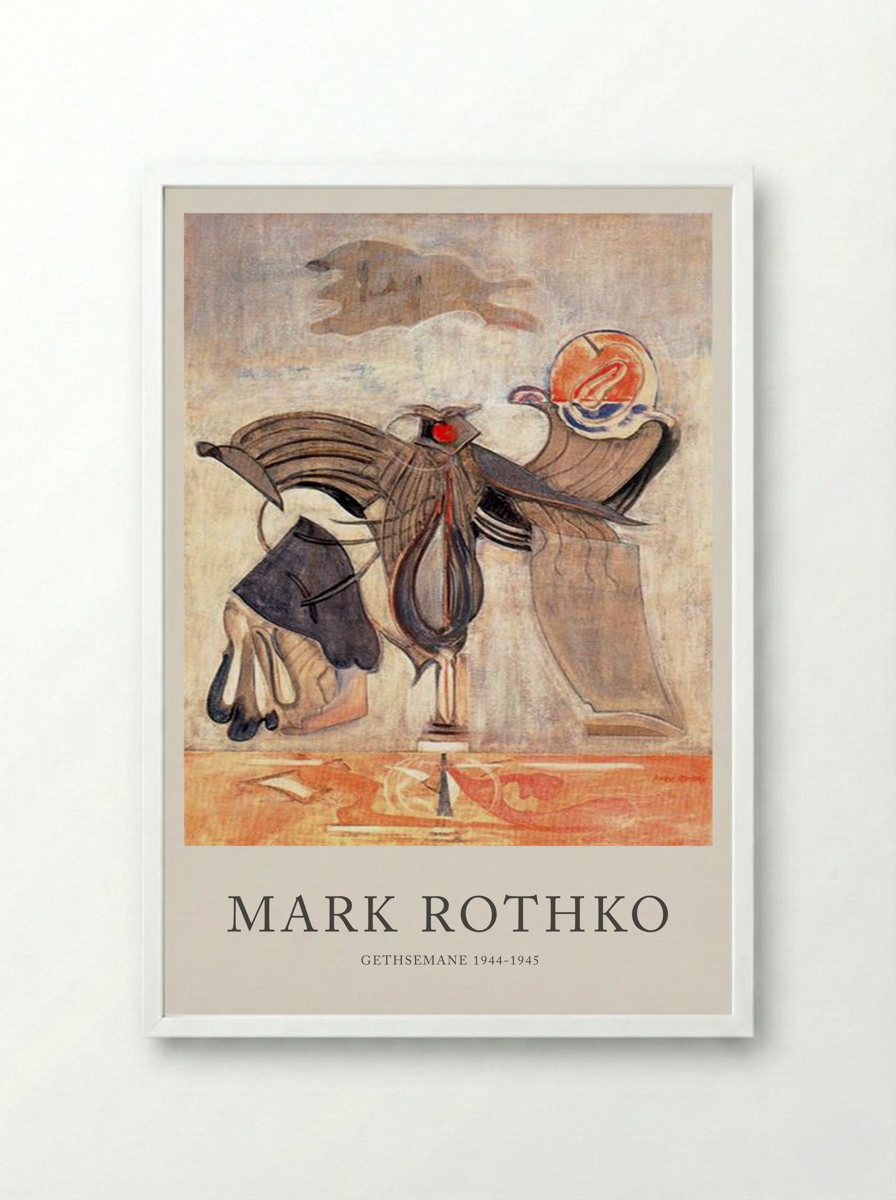 Gethsemane - Mark Rothko - Framed Print White
