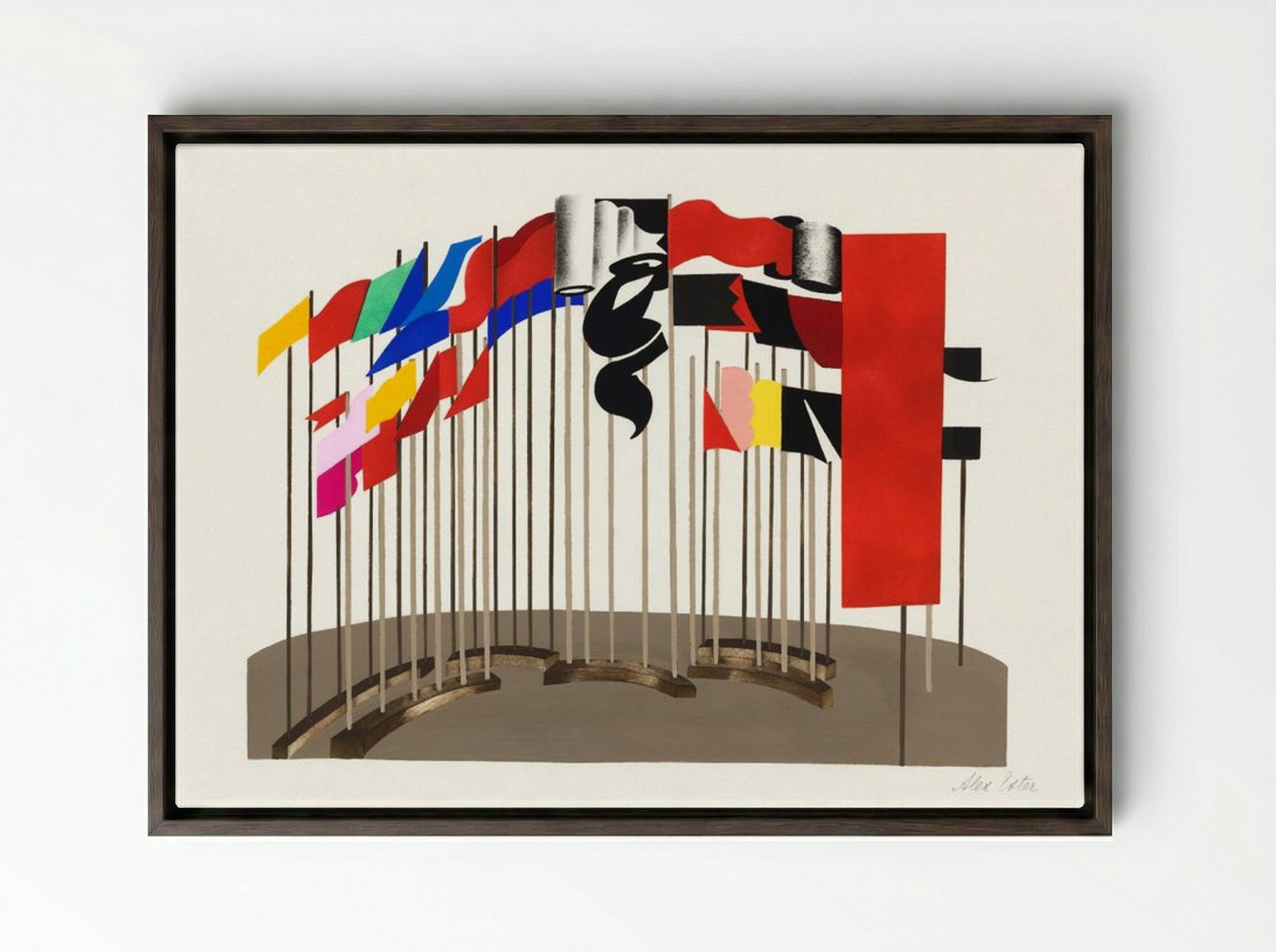 Maquettes de théâtre i.-xv. - Alexandra Exter - Framed Canvas Dark Wood