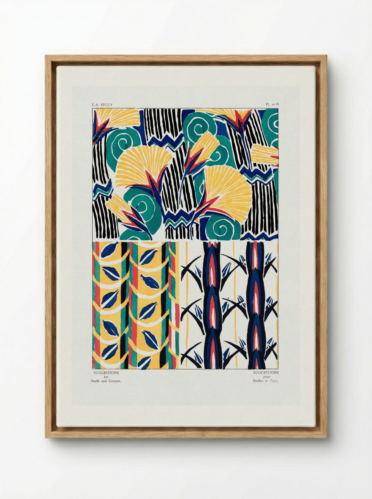 Suggestions for Stuffs and Carpets, Plate 19 - Émile-Allain Séguy - Framed Canvas Wood