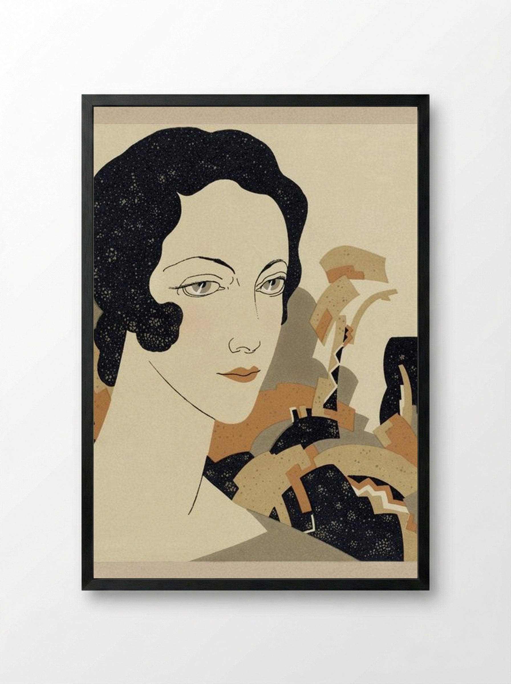 Woman's Head - Fine Art Print - Framed Print Black