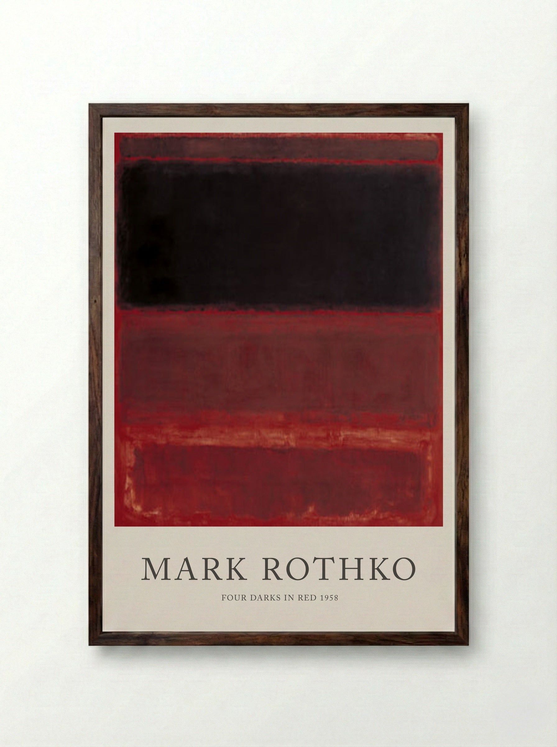 Four Darks in Red - Mark Rothko - Framed Print Dark Wood