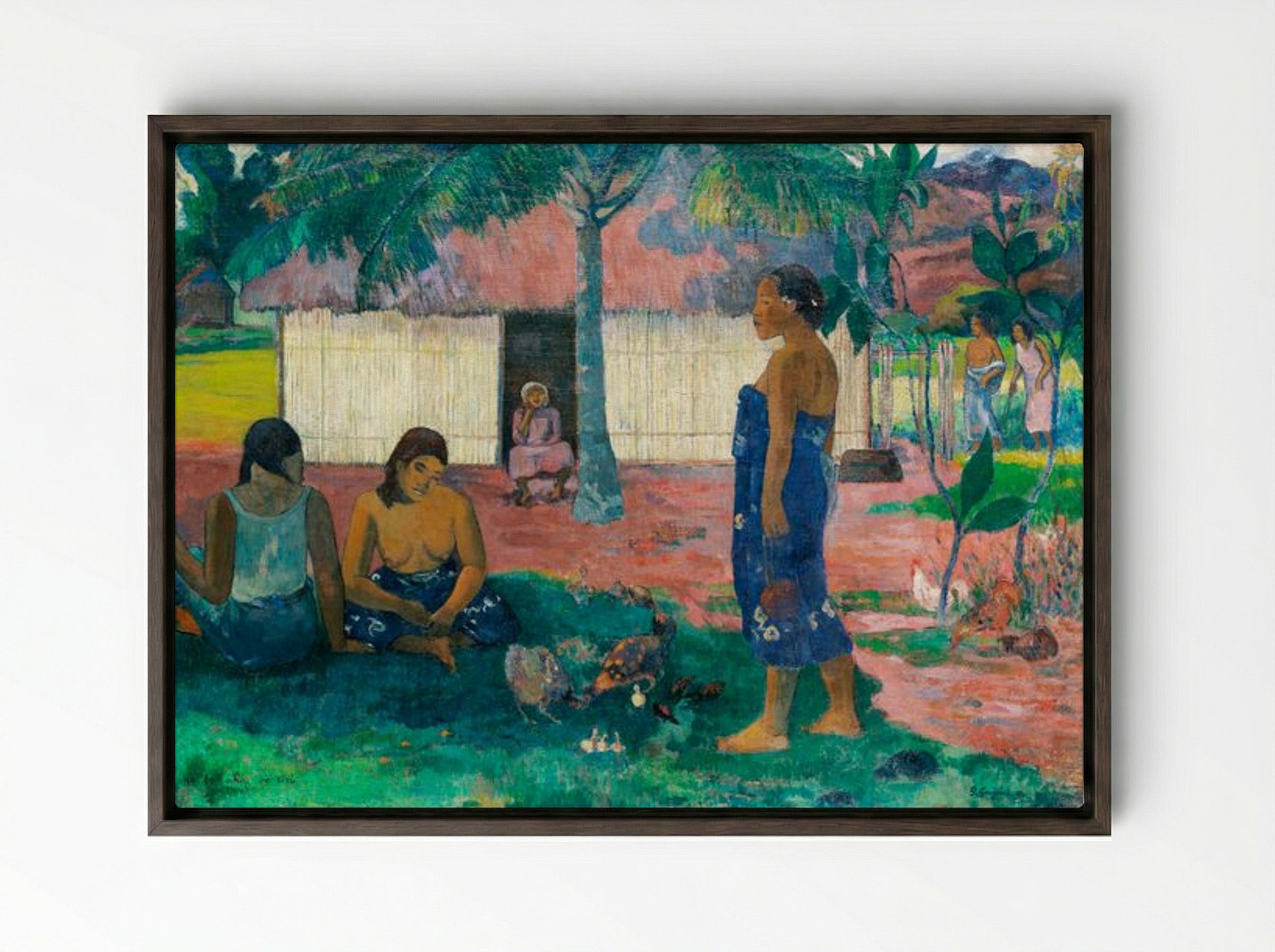 Why Are You Angry? (No te aha oe riri) - Paul Gauguin - Framed Canvas Dark Wood