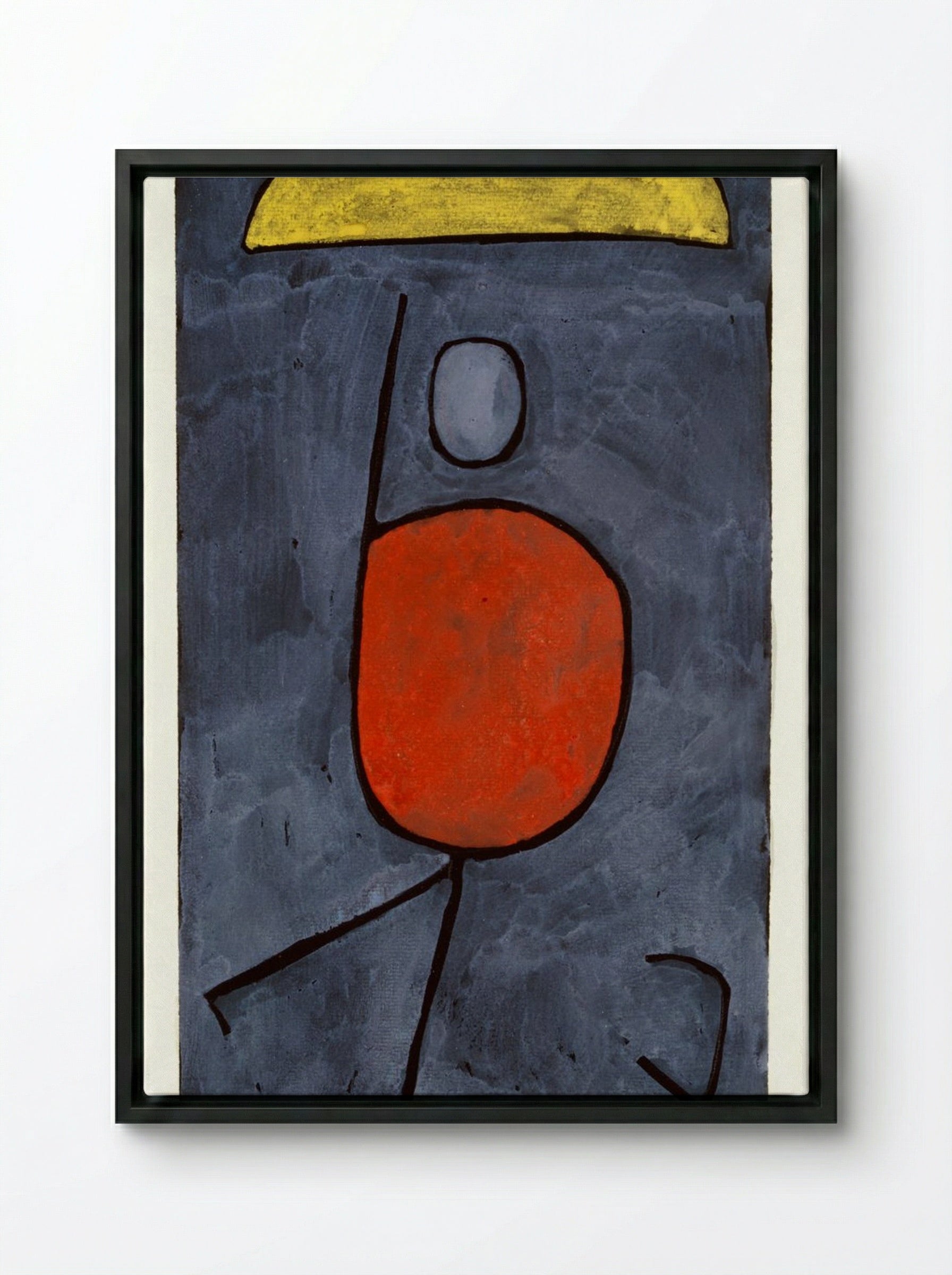With Umbrella - Paul Klee - Framed Canvas Black