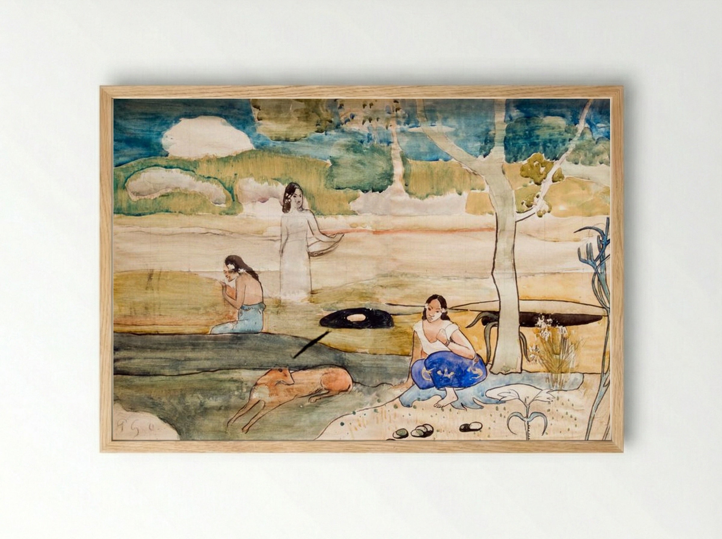 Study from Tahiti - Paul Gauguin - Framed Print Wood