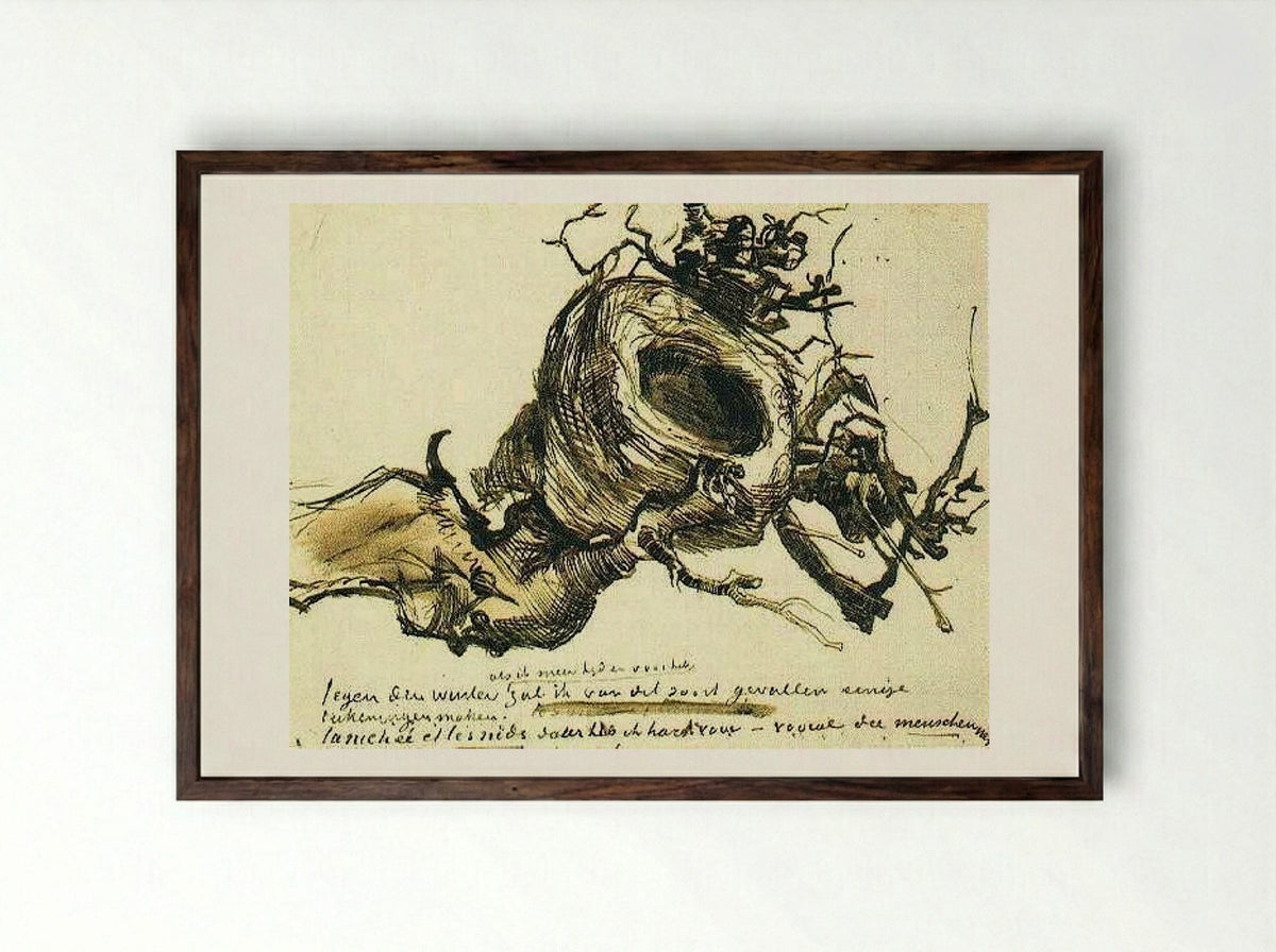 Bird's Nest - Vincent van Gogh - Framed Print Dark Wood