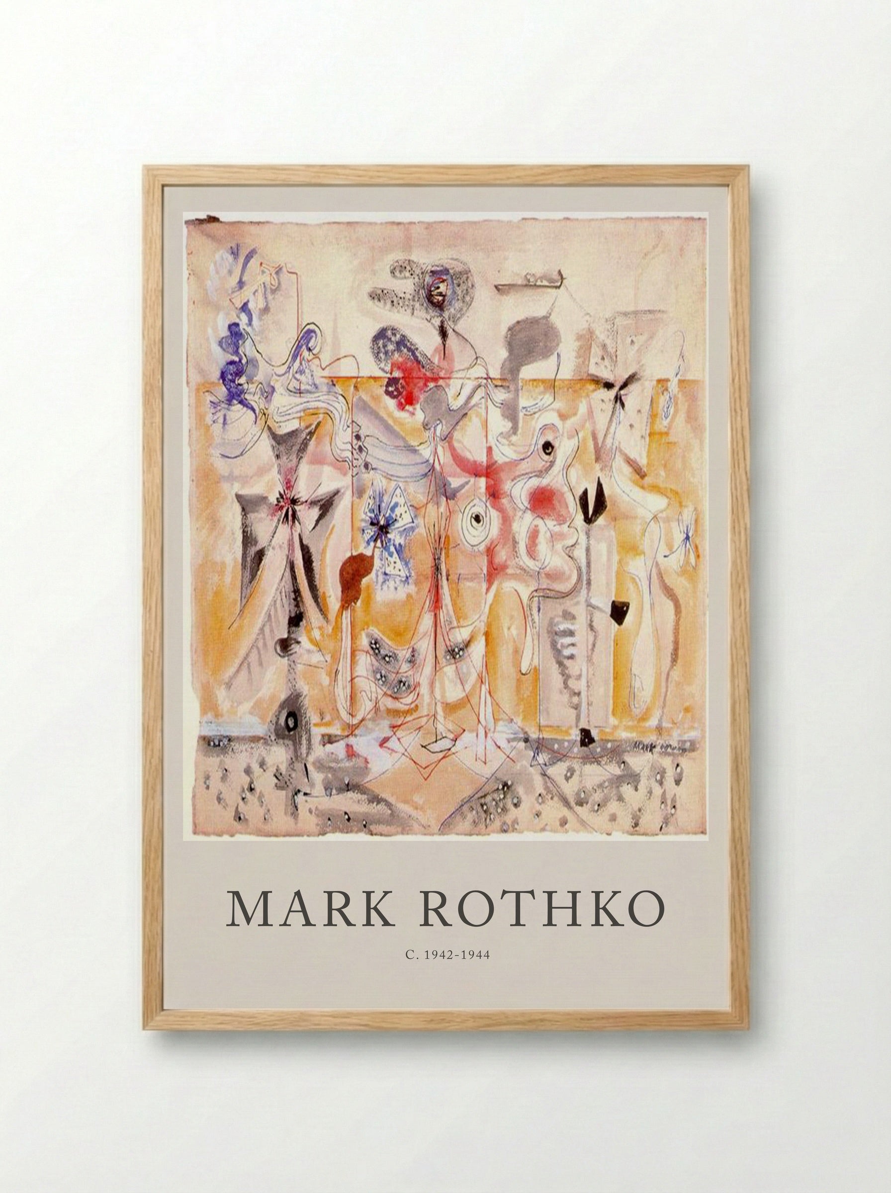 Untitled (Biomorphic Composition) - Mark Rothko - Framed Print Wood