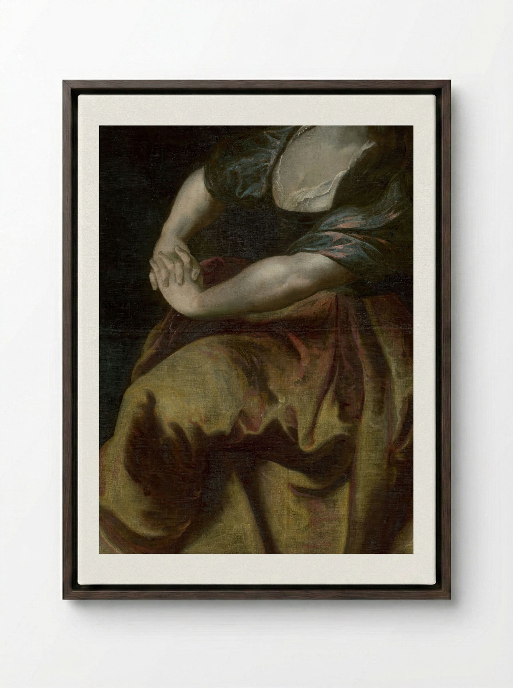 The Penitent Magdalene - Peter Paul Rubens - Framed Canvas Dark Wood
