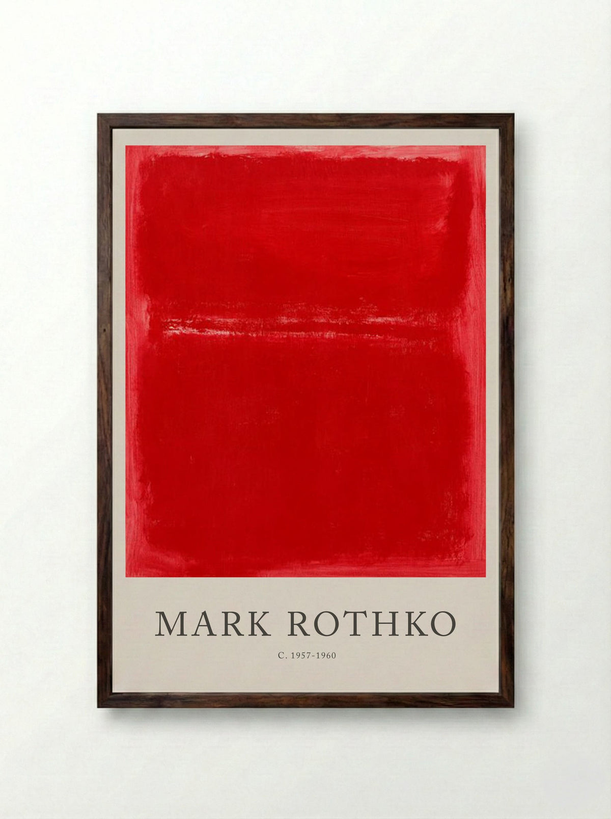 Untitled (Red Rectangle) - Mark Rothko - Framed Print Dark Wood