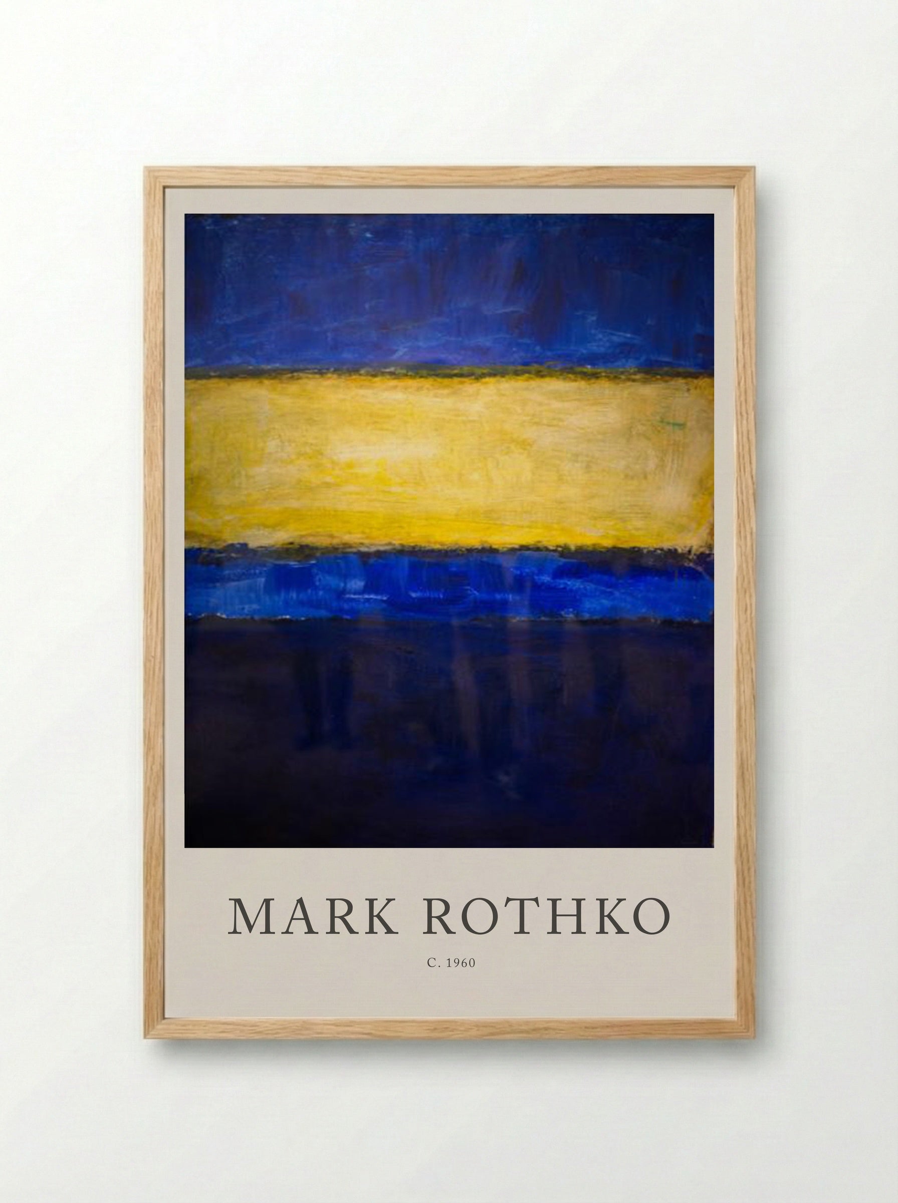 Untitled (Blue, Yellow, Blue) - Mark Rothko - Framed Print Wood