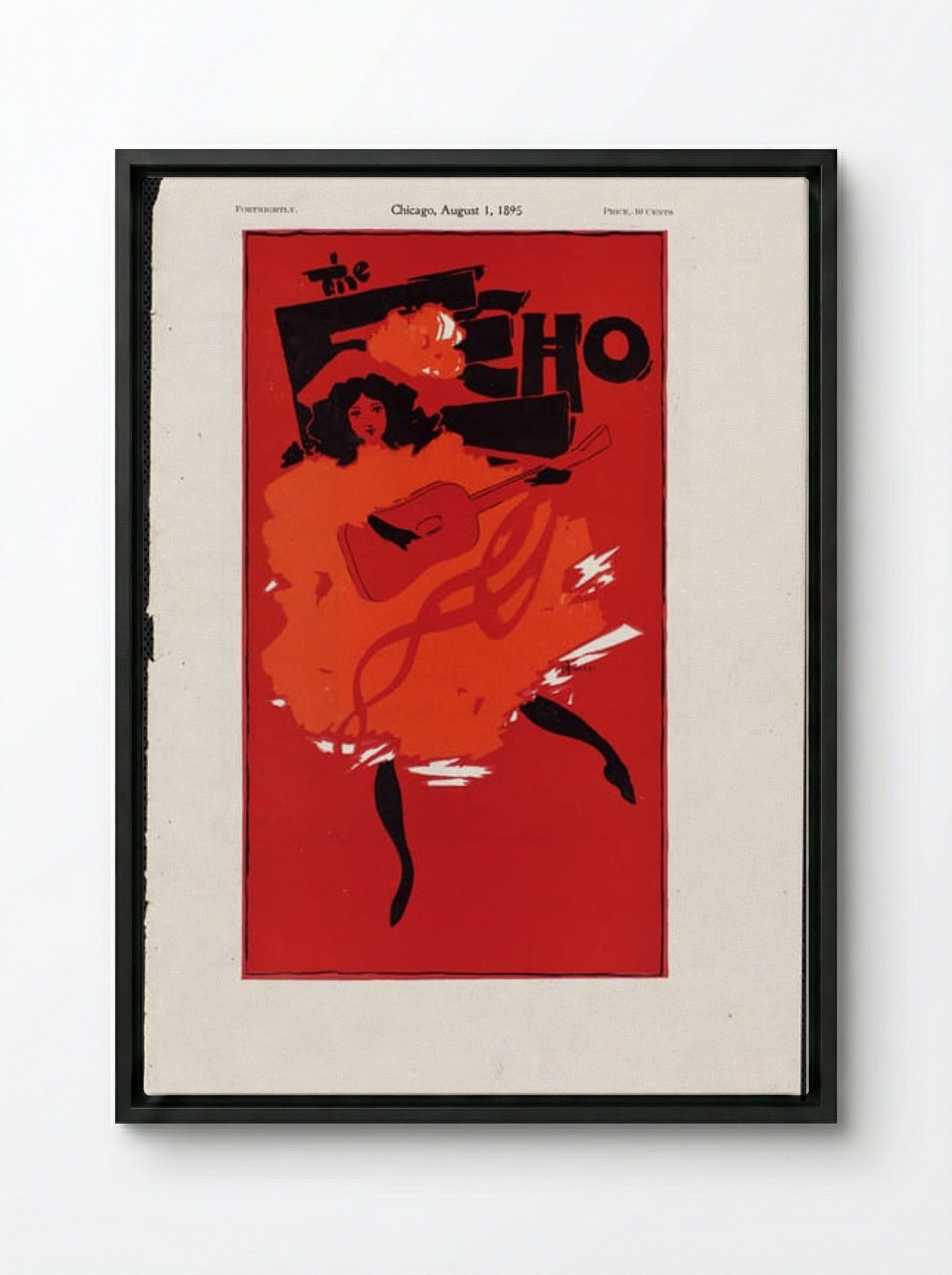 The Echo, Chicago, August 1, 1895 - Will H. Bradley - Framed Canvas Black