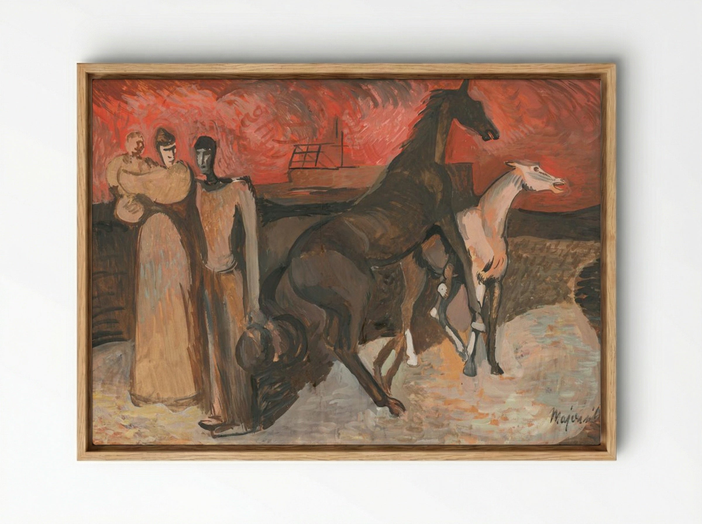 Fire - Refugees - Cyprián Majerník - Framed Canvas Wood