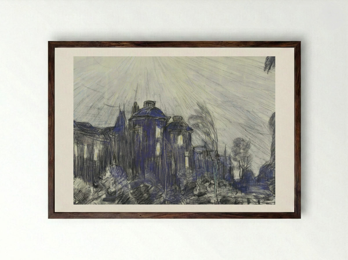 Huizen aan de Laan van Nieuw-Oosteinde te Voorburg - Theo van Hoytema - Framed Print Dark Wood