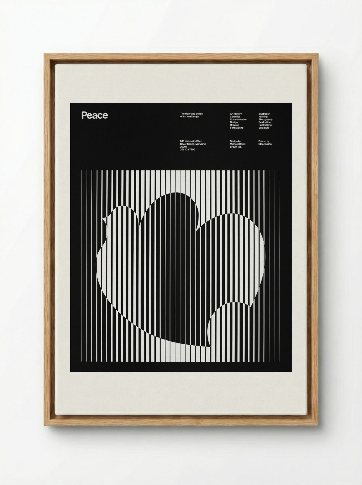 Peace (Maryland School of Art and Design Poster) - Michael David Brown - Framed Canvas Wood