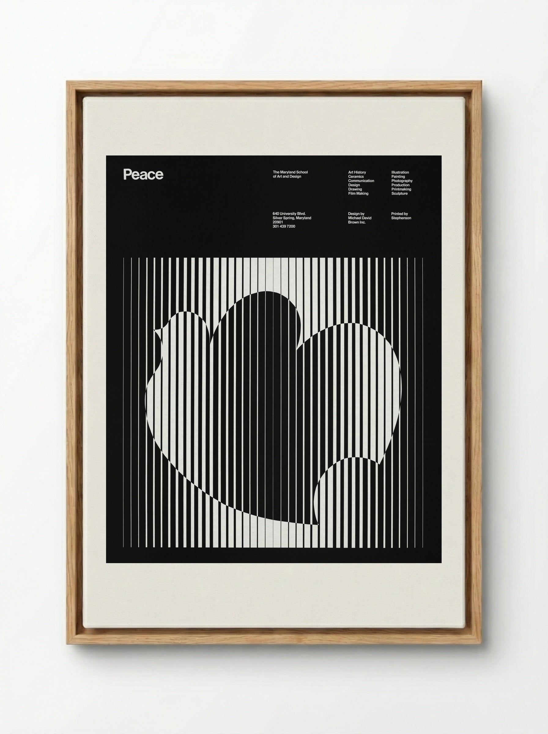 Peace (Maryland School of Art and Design Poster) - Michael David Brown - Framed Canvas Wood