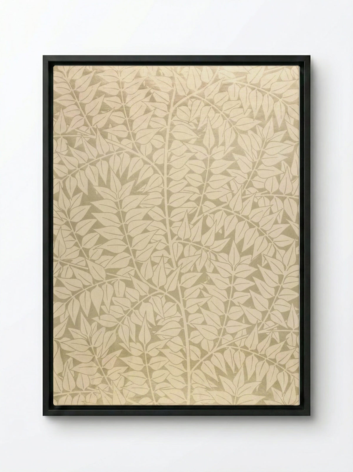 Branch - William Morris - Framed Canvas Black