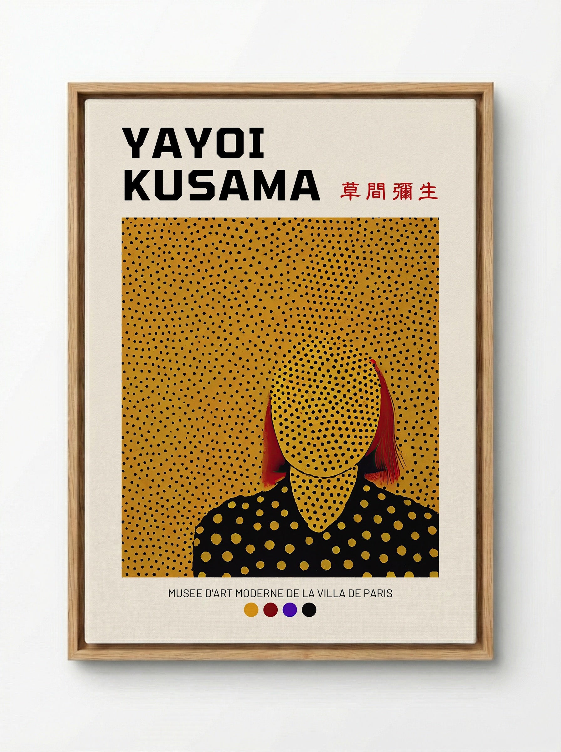 Untitled (Figure with Polka Dots) - Yayoi Kusama - Framed Canvas Wood