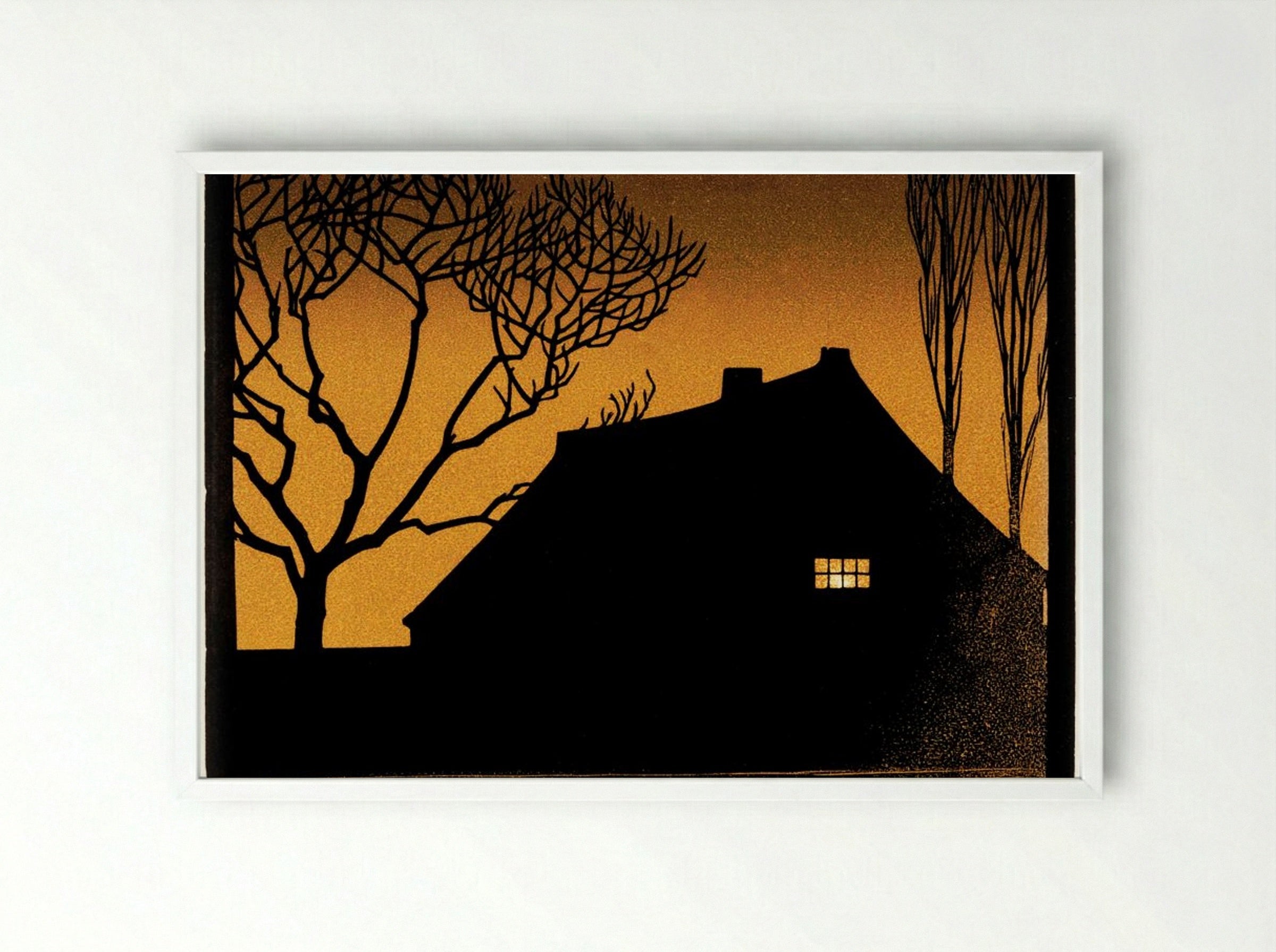 Winter Evening - Julie de Graag - Framed Print White