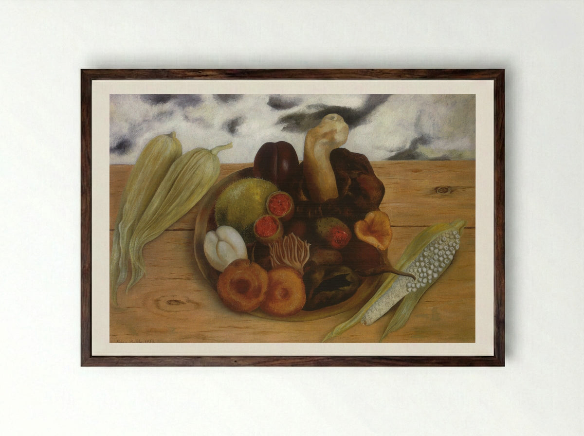 Fruits of the Earth - Frida Kahlo - Framed Print Dark Wood