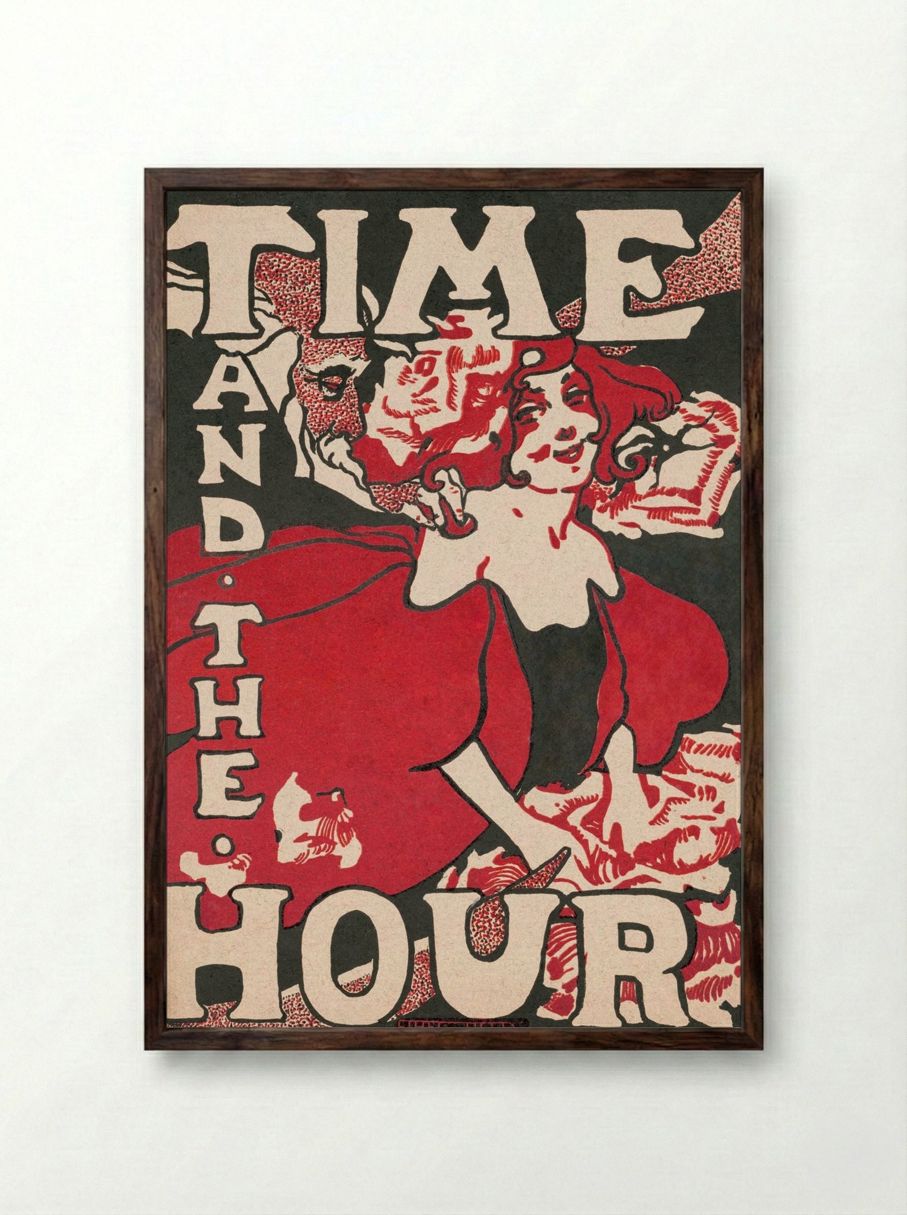 Time and the Hour - Ethel Reed - Framed Print Dark Wood