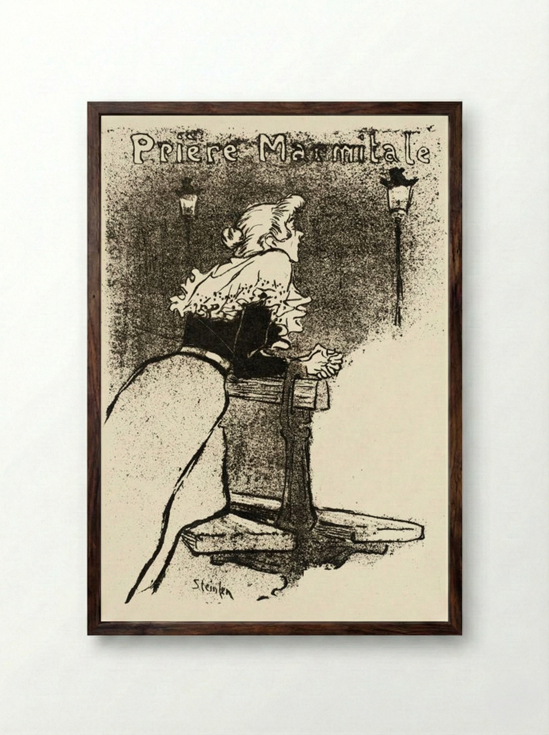 Prière Marmitale - Théophile Alexandre Steinlen - Framed Print Dark Wood