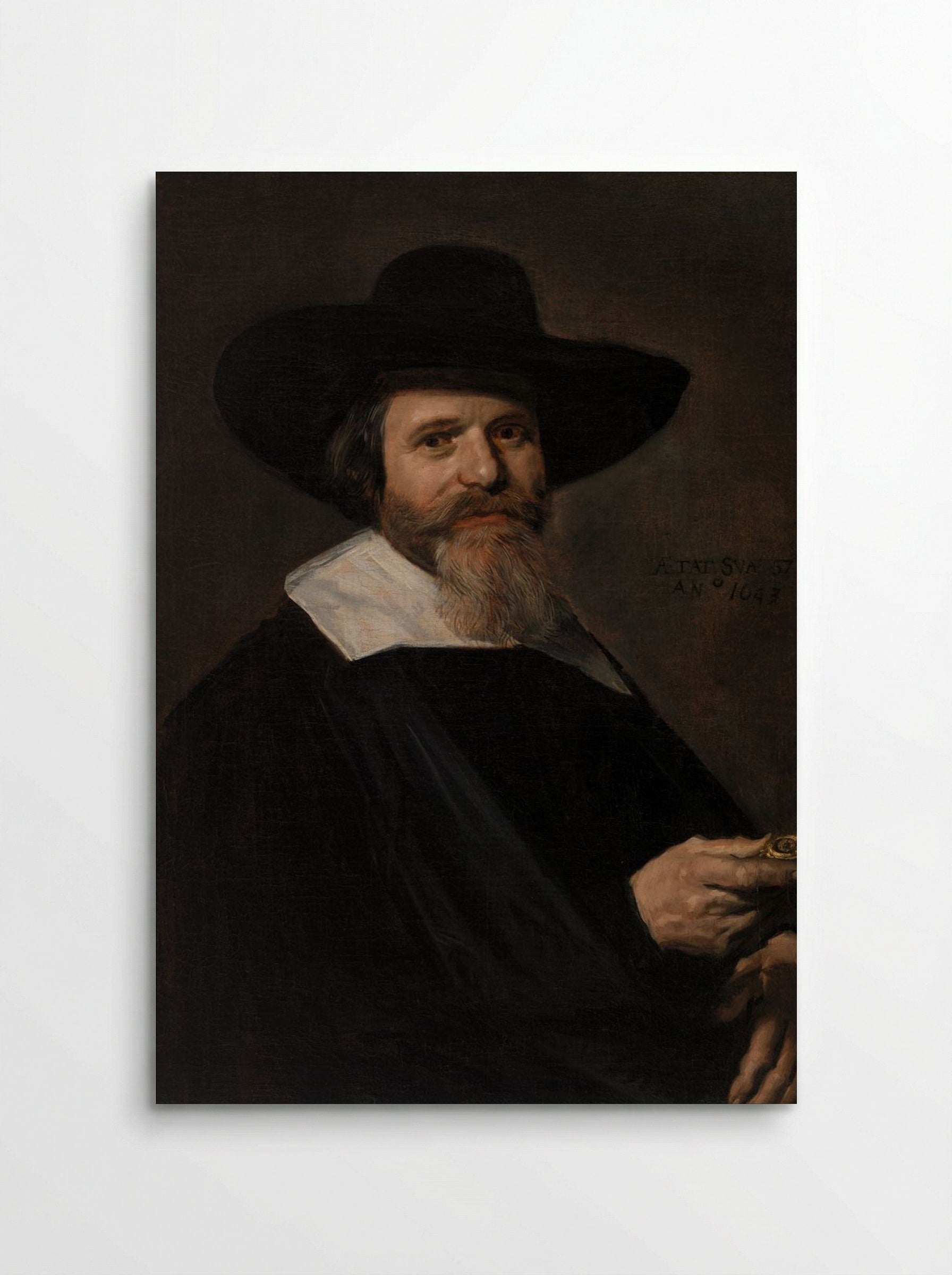 Portrait of a Man Holding a Watch - Frans Hals - Poster