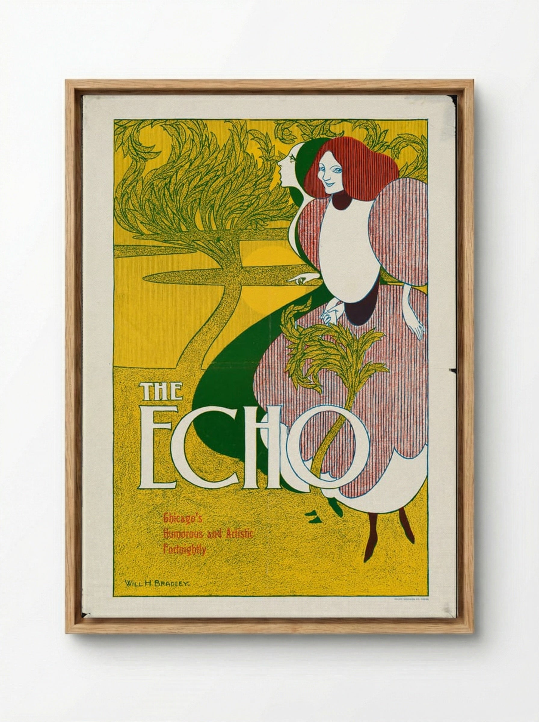 The Echo - Will H. Bradley - Framed Canvas Wood