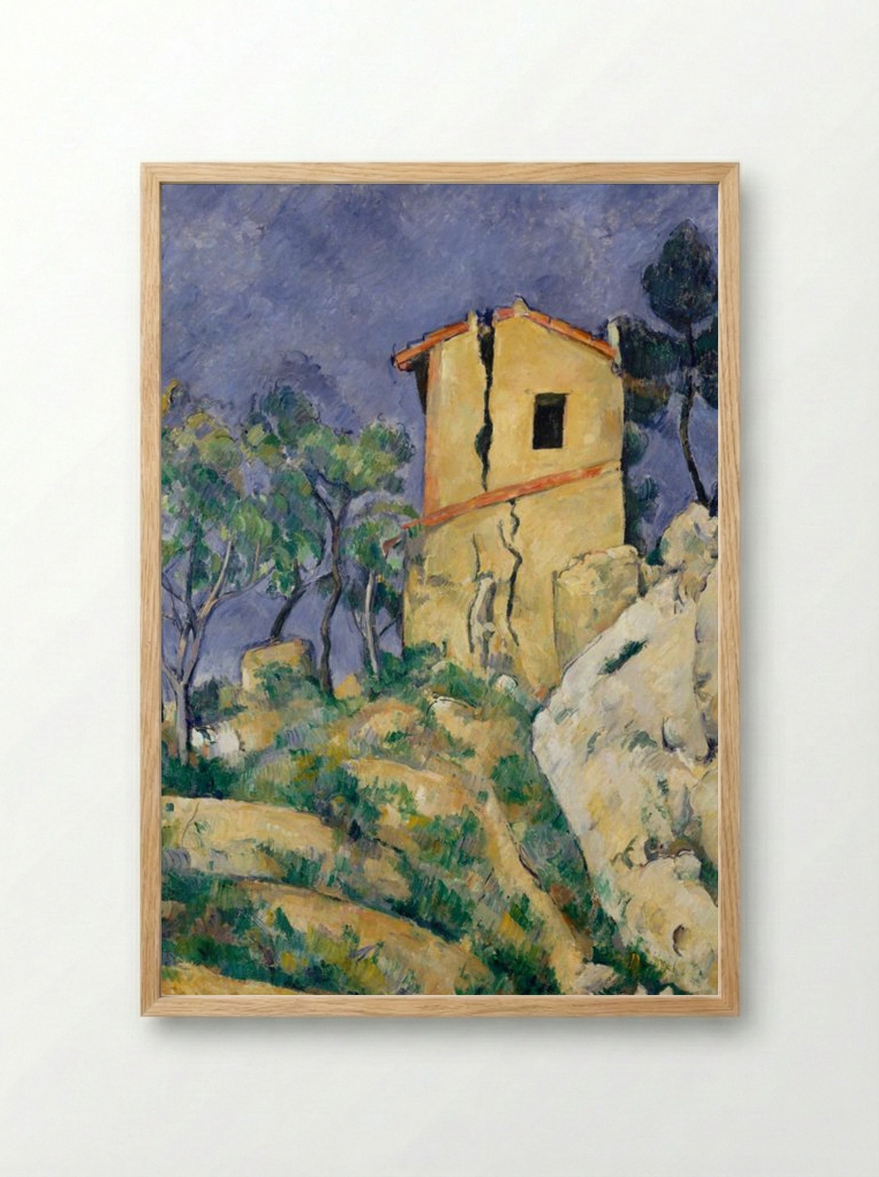 The House with the Cracked Walls - Paul Cézanne - Framed Print Wood