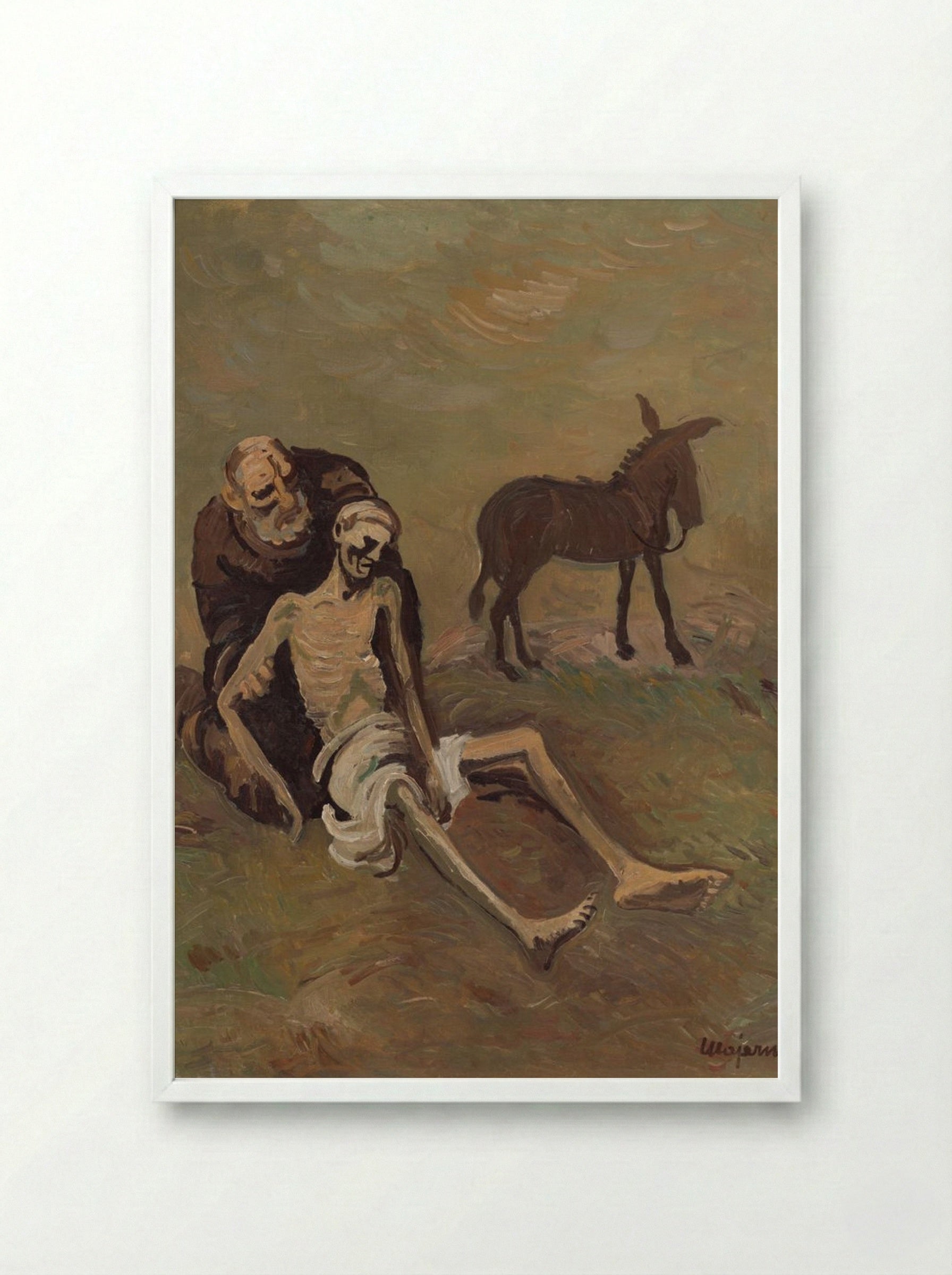 The Good Samaritan - Cyprián Majerník - Framed Print White