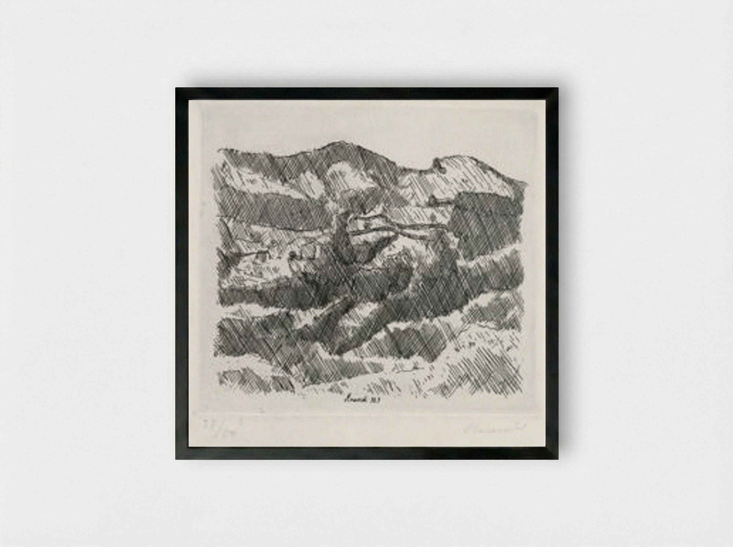 Monti di Grizzana - Giorgio Morandi - Framed Print Black