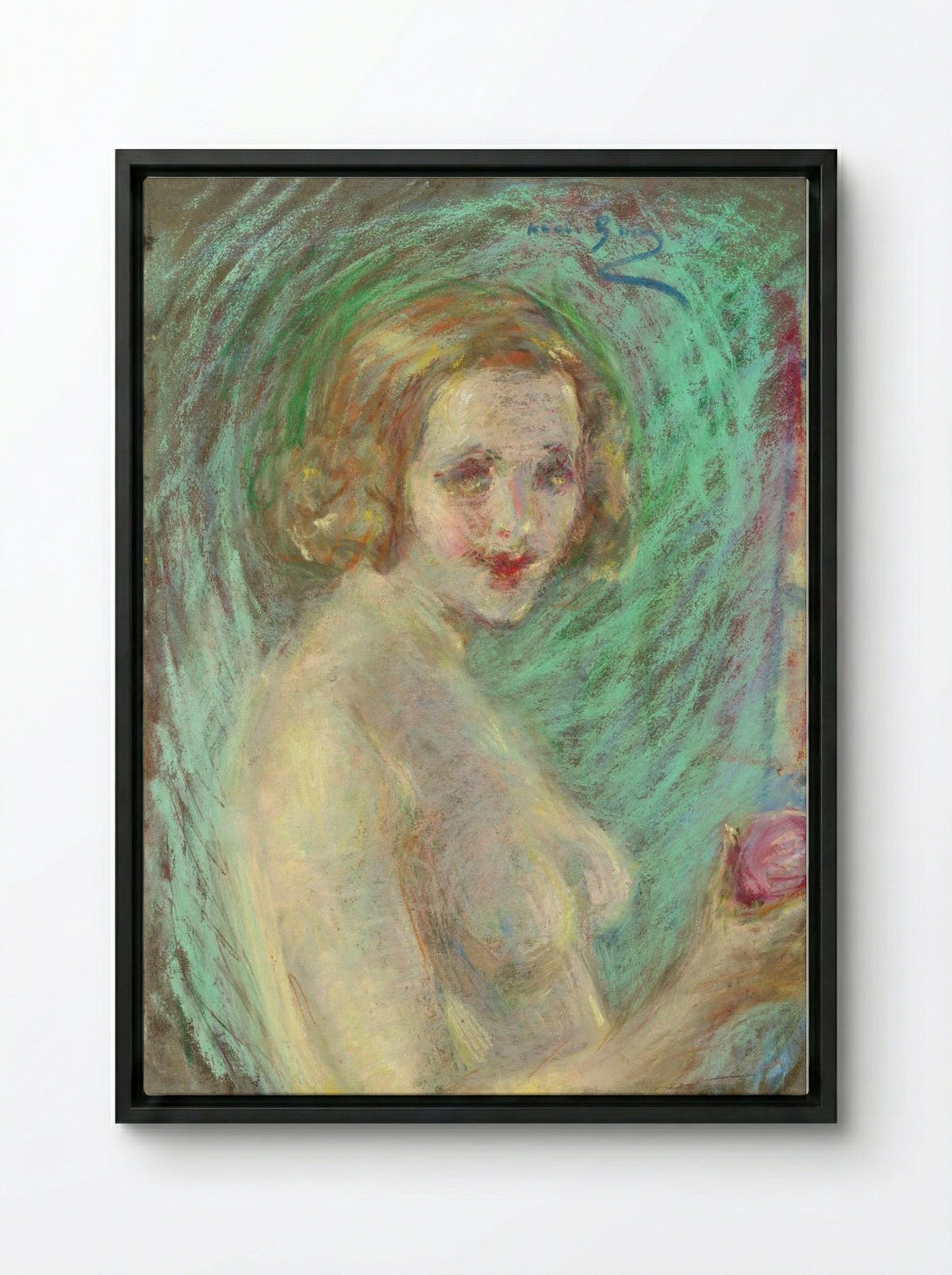 Nude with Fruit - Alice Pike Barney - Framed Canvas Black