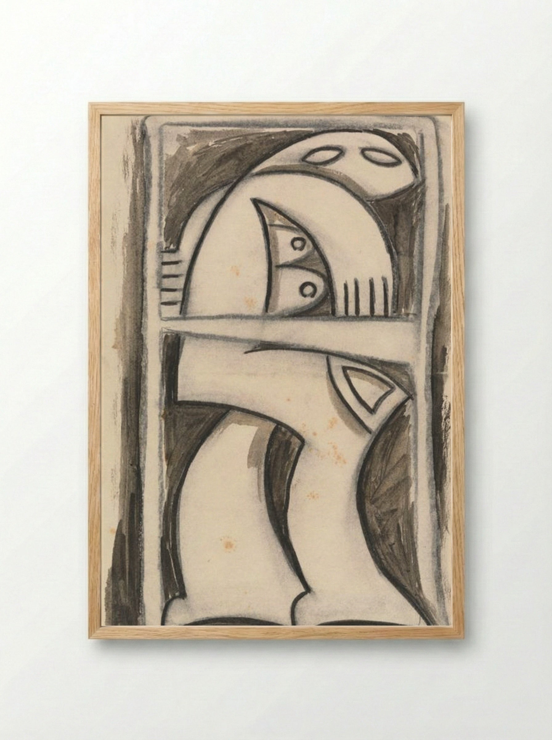 Standing Female Figure (Study) - Pablo Picasso - Framed Print Wood
