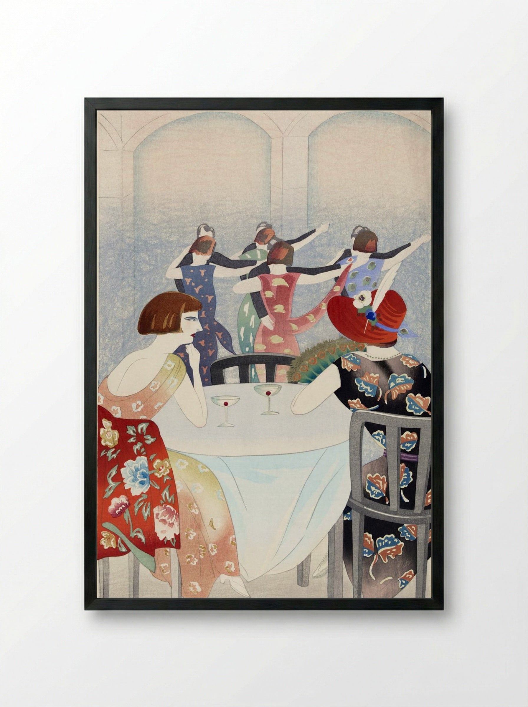 Dance Salon at the New Carlton Hotel, Shanghai - Yamamura Toyonari - Framed Print Black