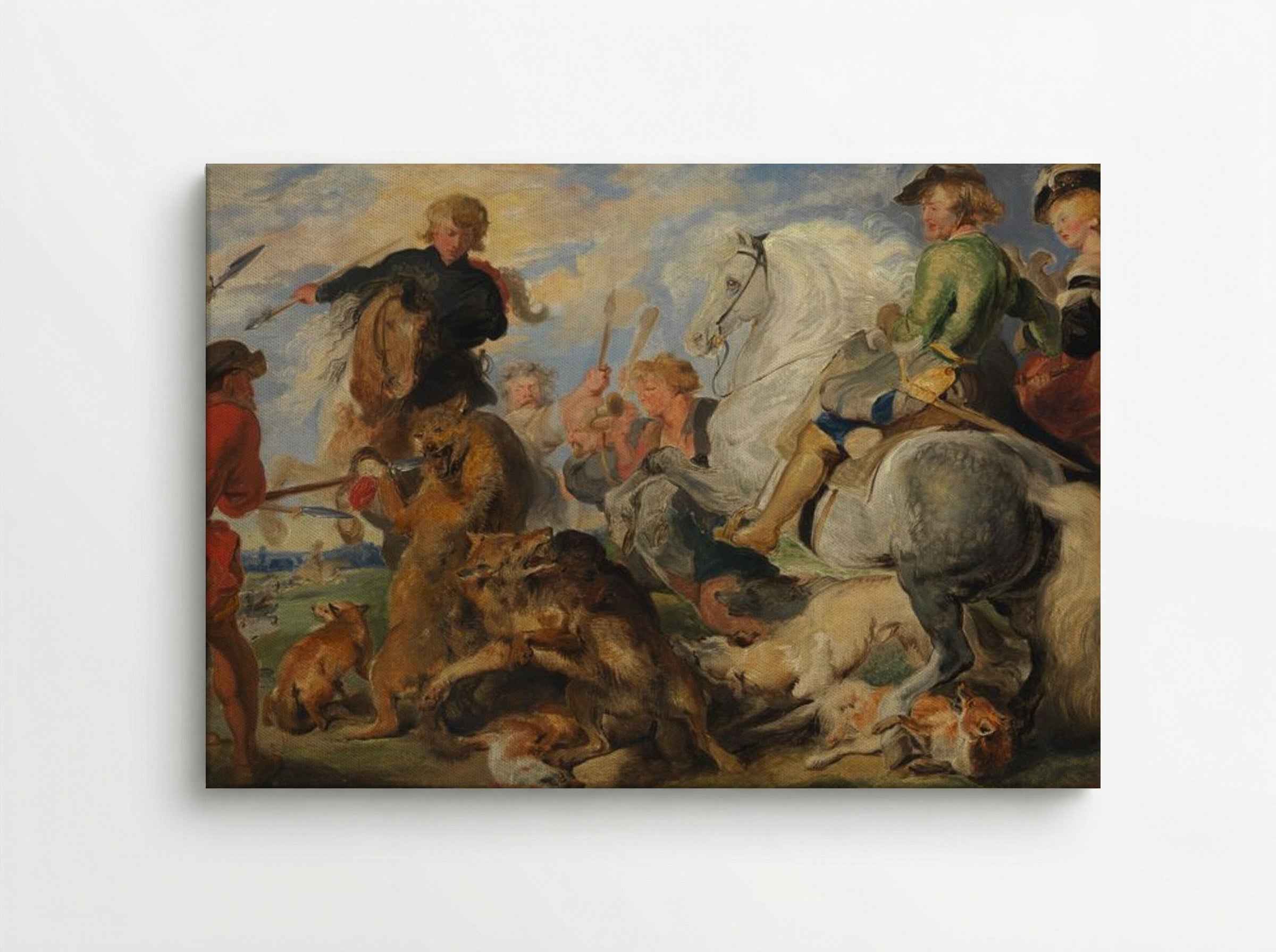 Copy after Rubens's Wolf and Fox Hunt - Peter Paul Rubens - Canvas