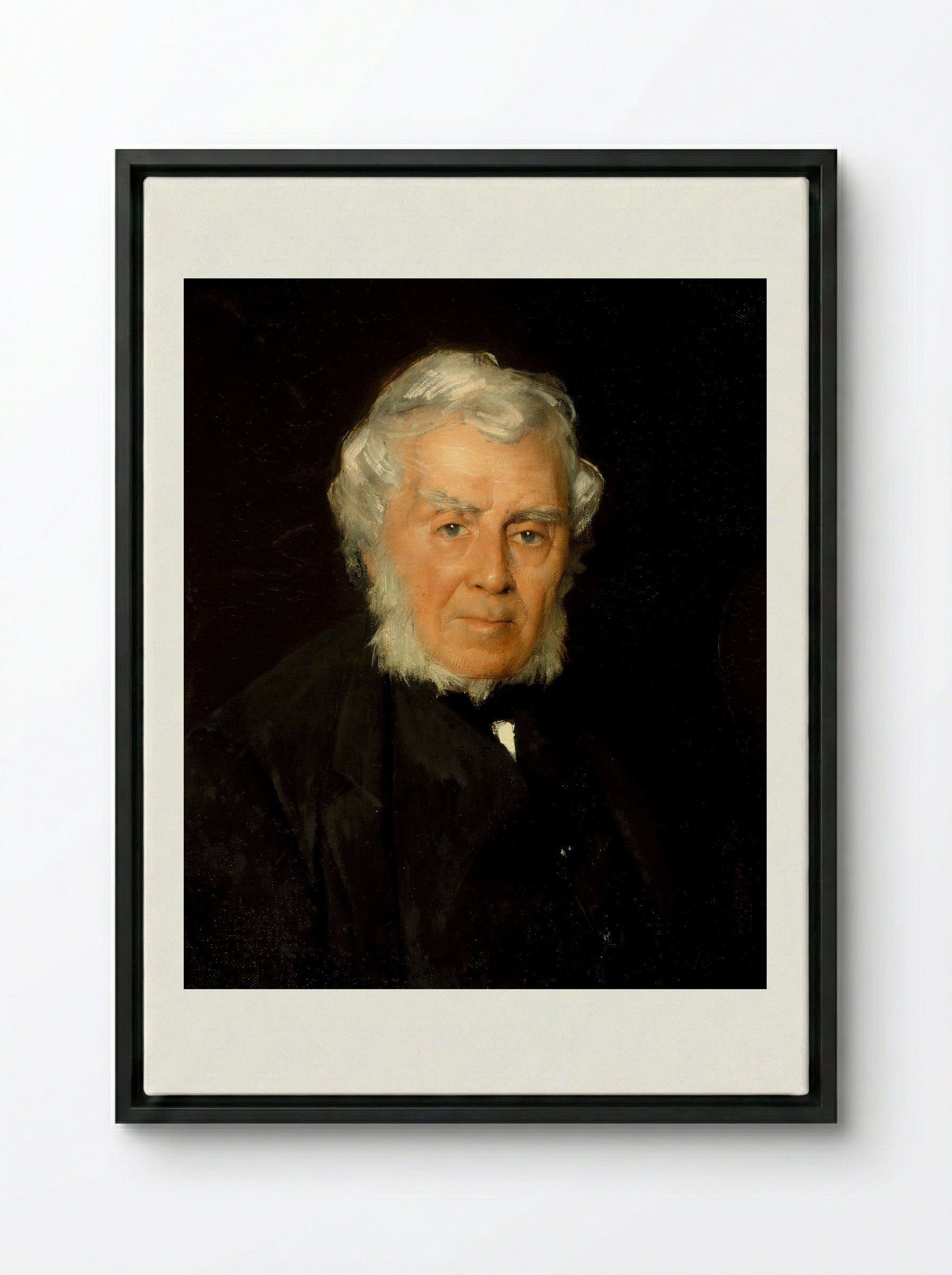 Portrait of Robert Walter Weir - Julian Alden Weir - Framed Canvas Black
