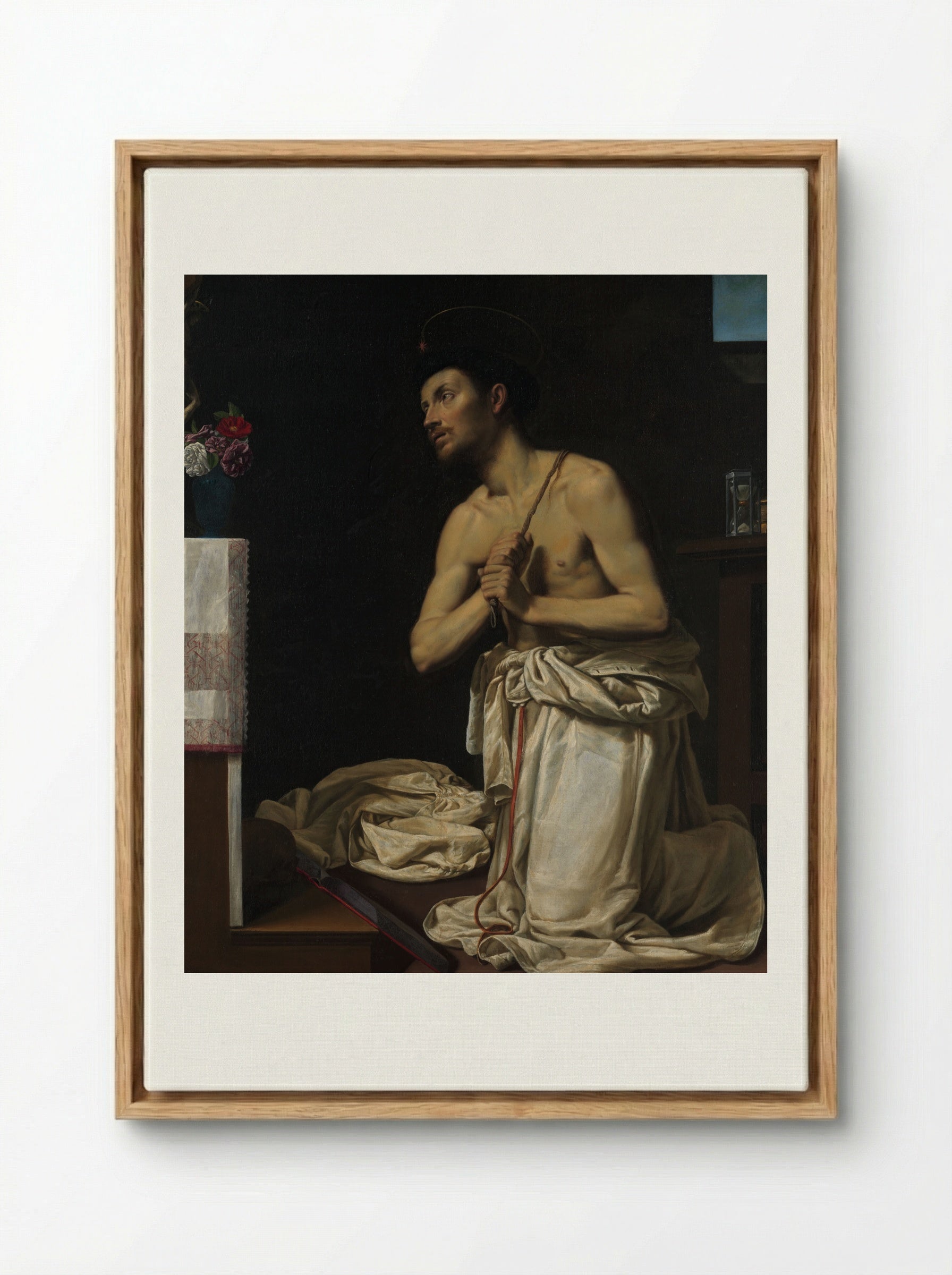 Saint Dominic in Penitence - Filippo Tarchiani - Framed Canvas Wood