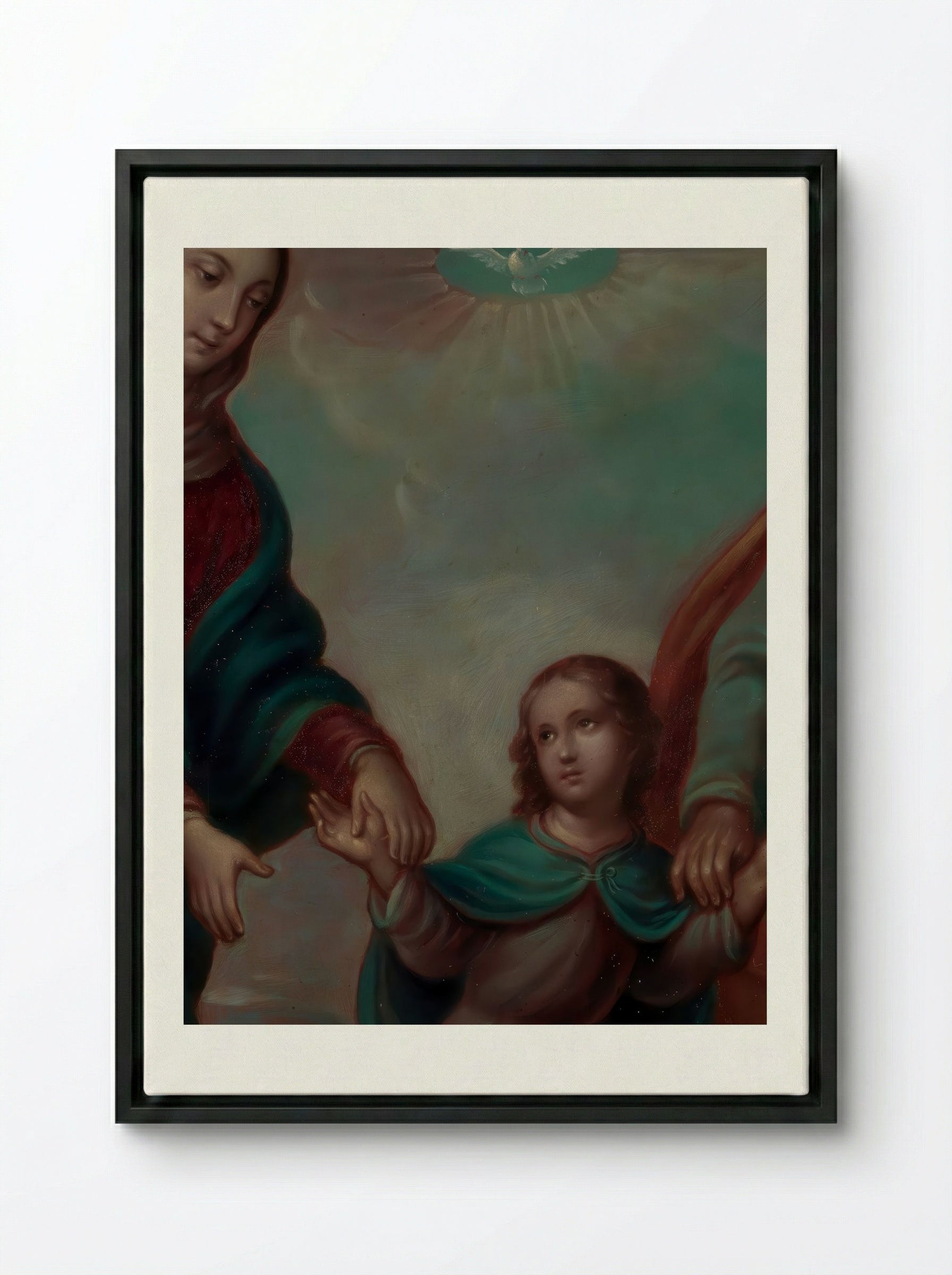 The Return of the Holy Family from Egypt - Nicolás Enríquez - Framed Canvas Black