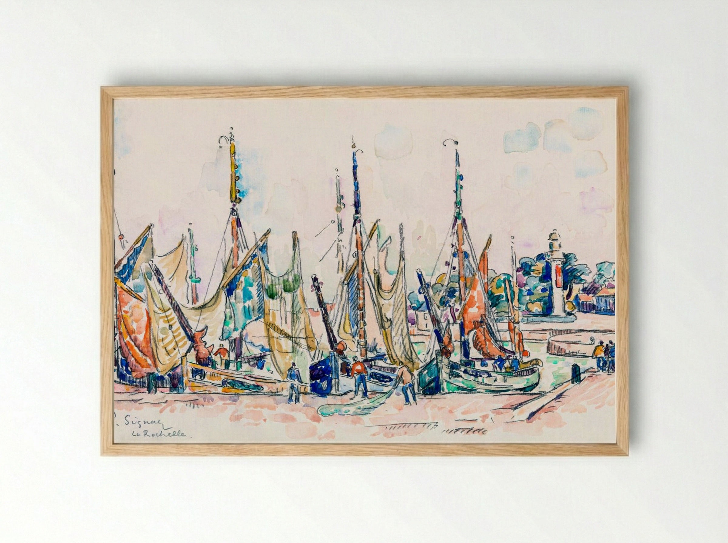 La Rochelle - Paul Signac - Framed Print Wood
