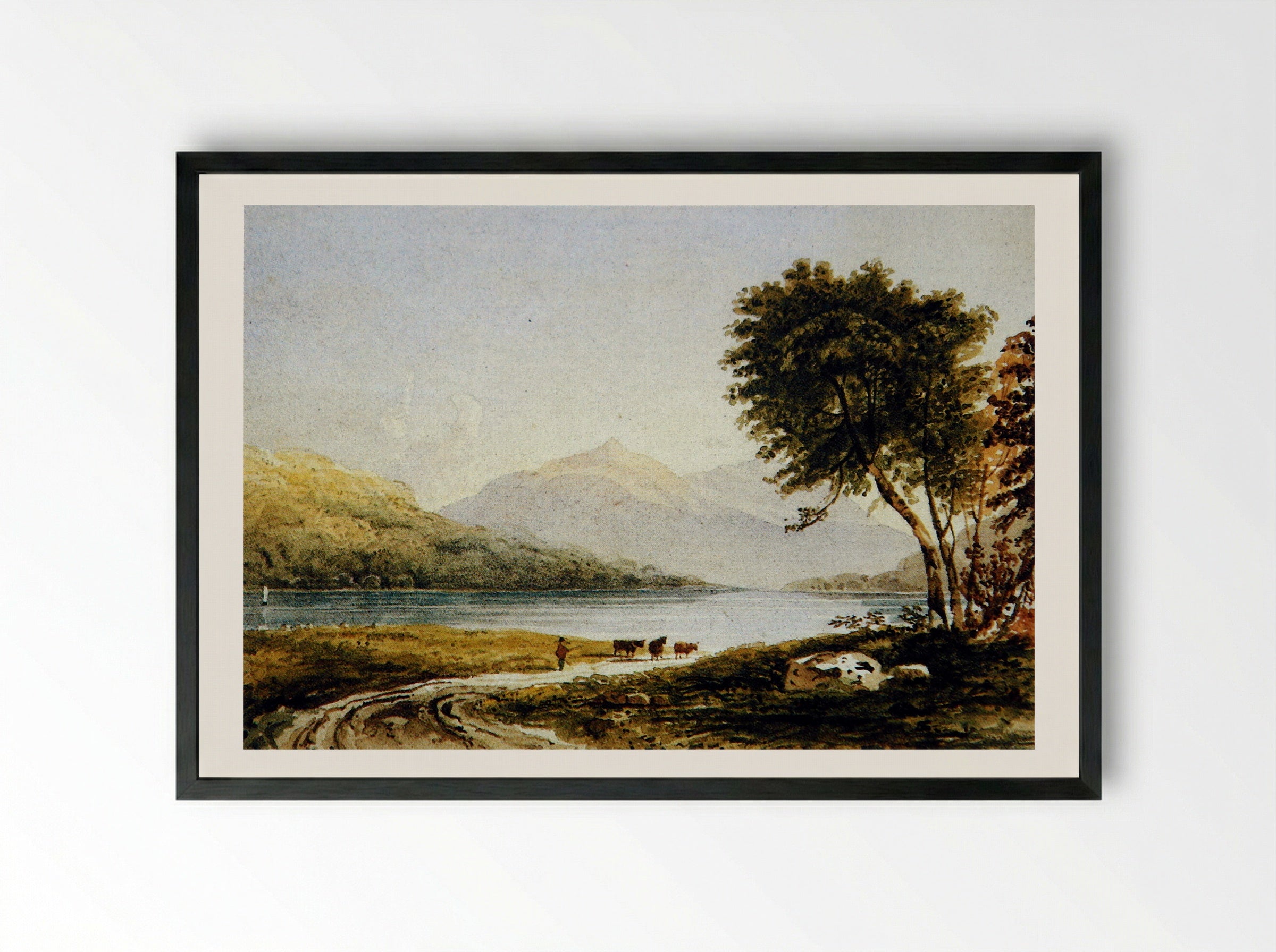 Loch Achray, Scotland - Anthony Vandyke Copley Fielding - Framed Print Black