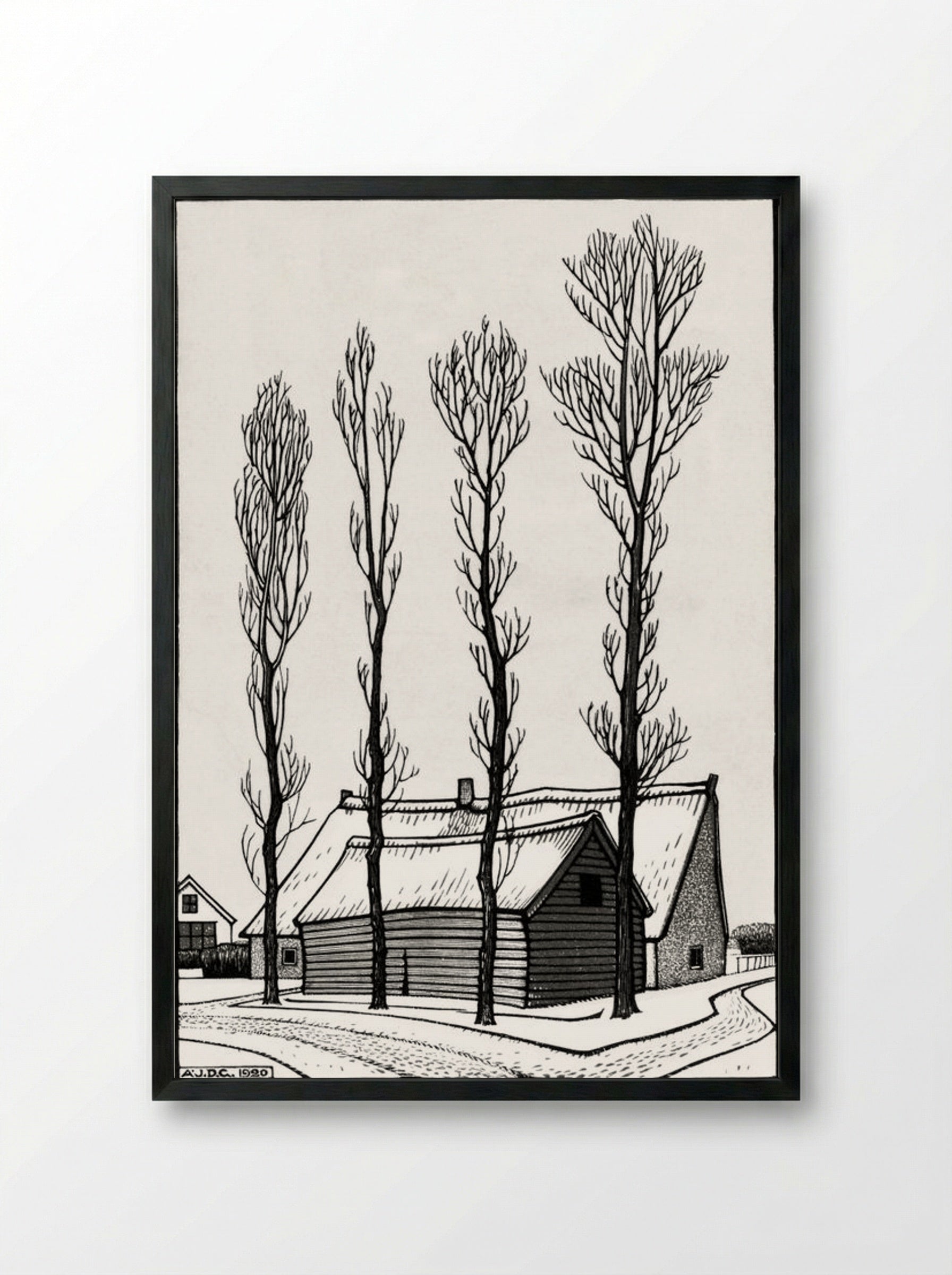Winter - Julie de Graag - Framed Print Black
