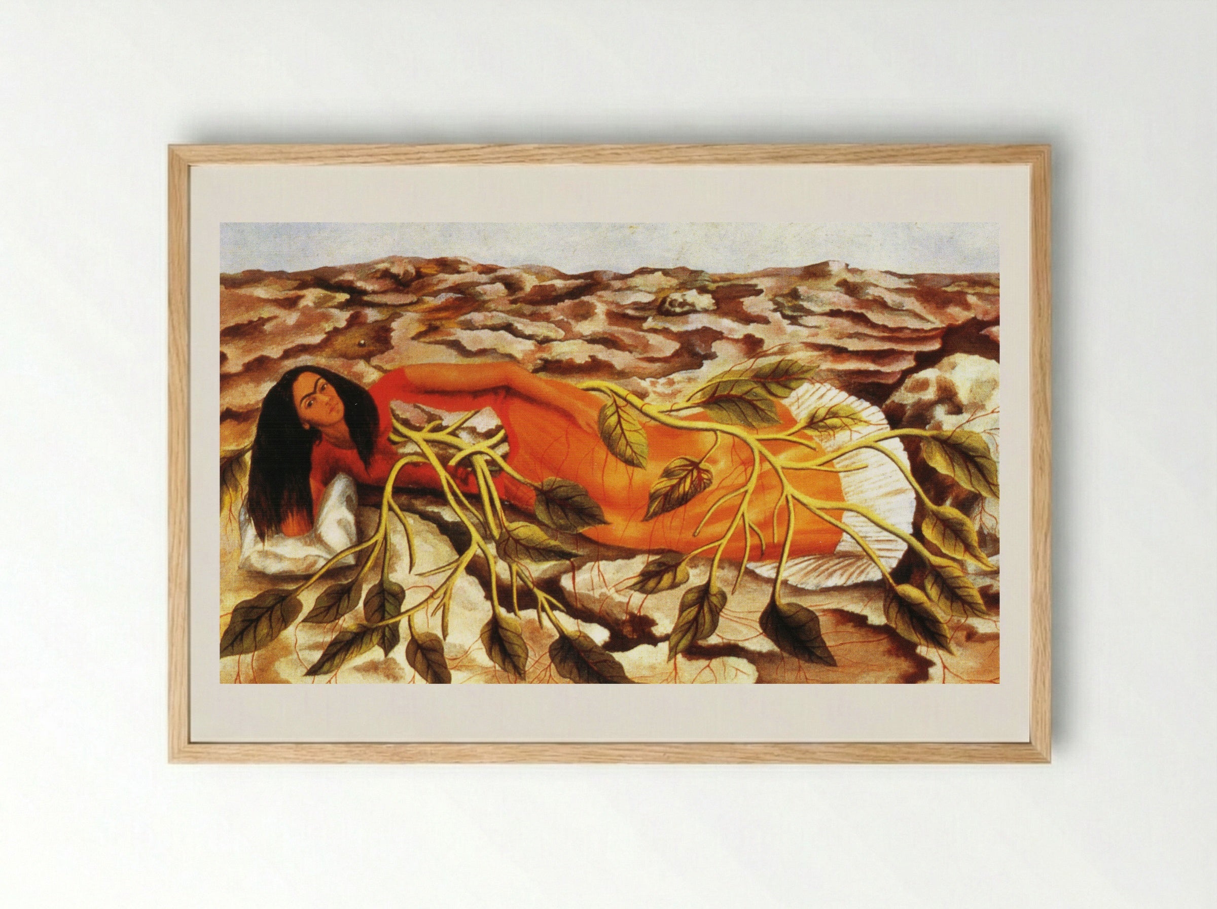 Roots - Frida Kahlo - Framed Print Wood