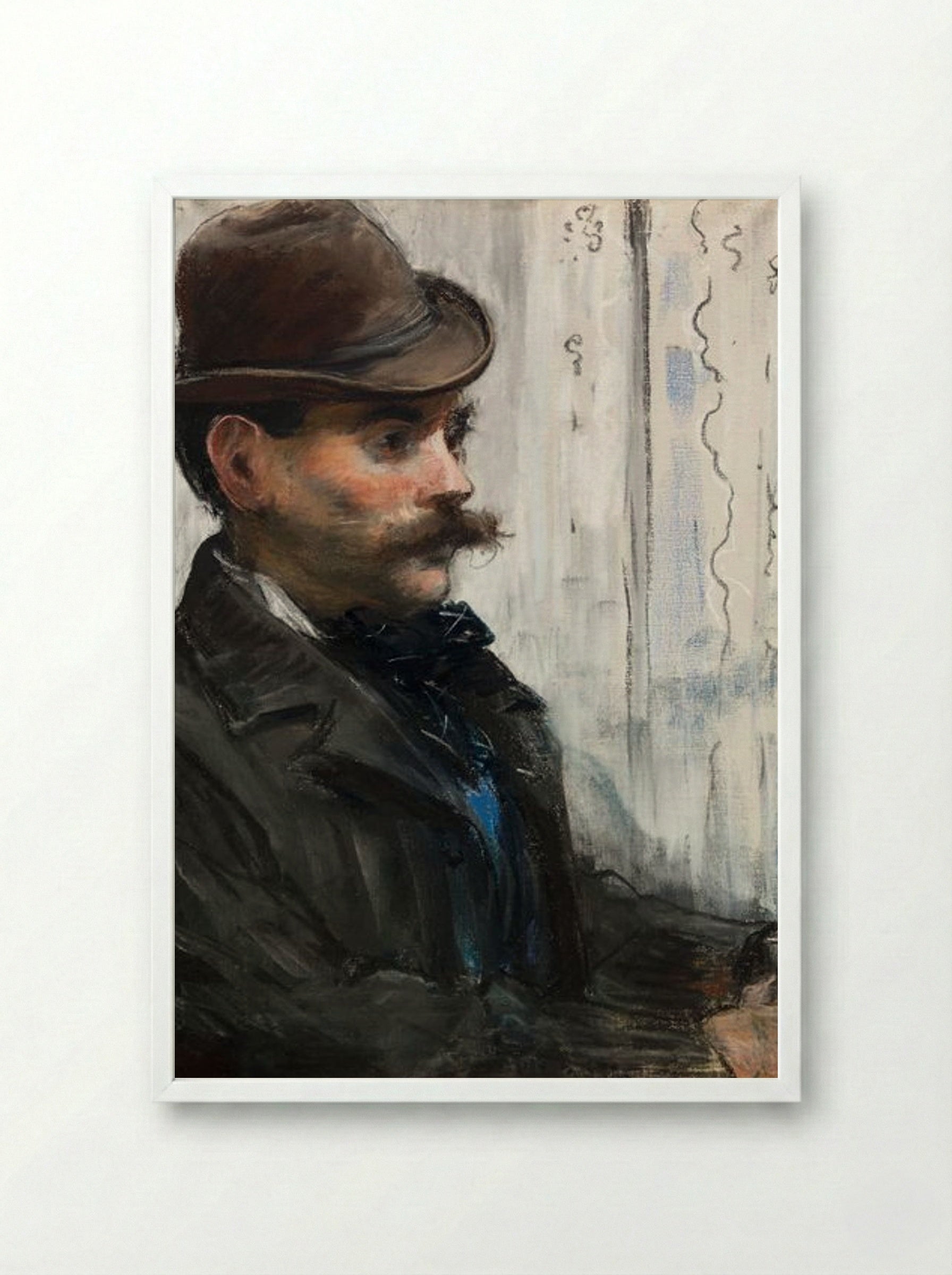 Portrait of Alphonse Maureau - Édouard Manet - Framed Print White